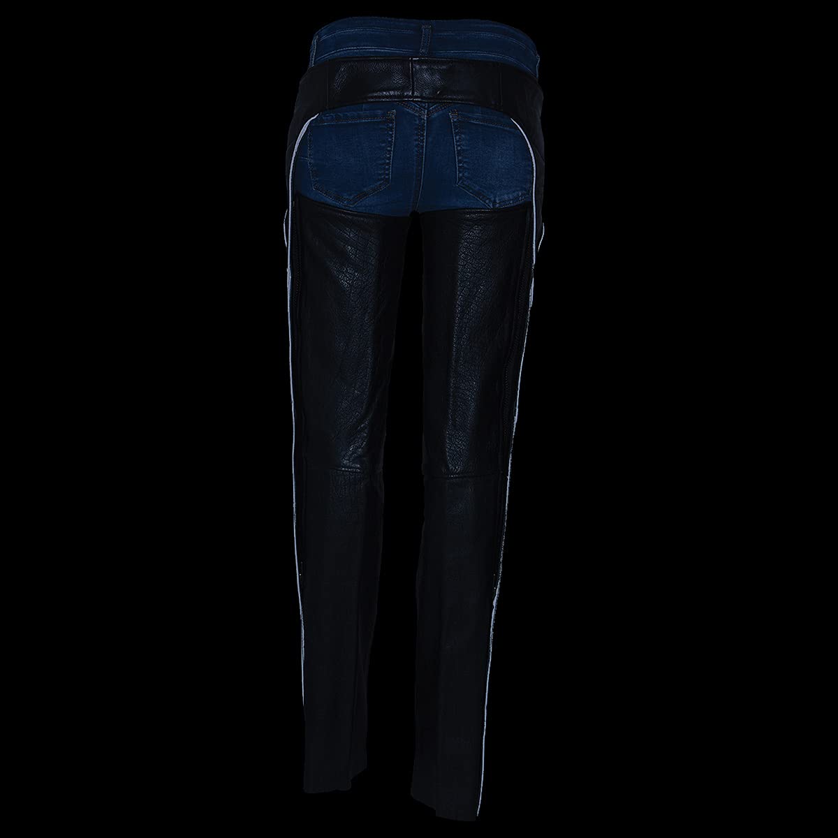Milwaukee LKL6700 Women's Classic Black Leather Motorcycle Chaps with Hip Pocket - Perfect for Riding, Biker Events & Outdoor Adventures