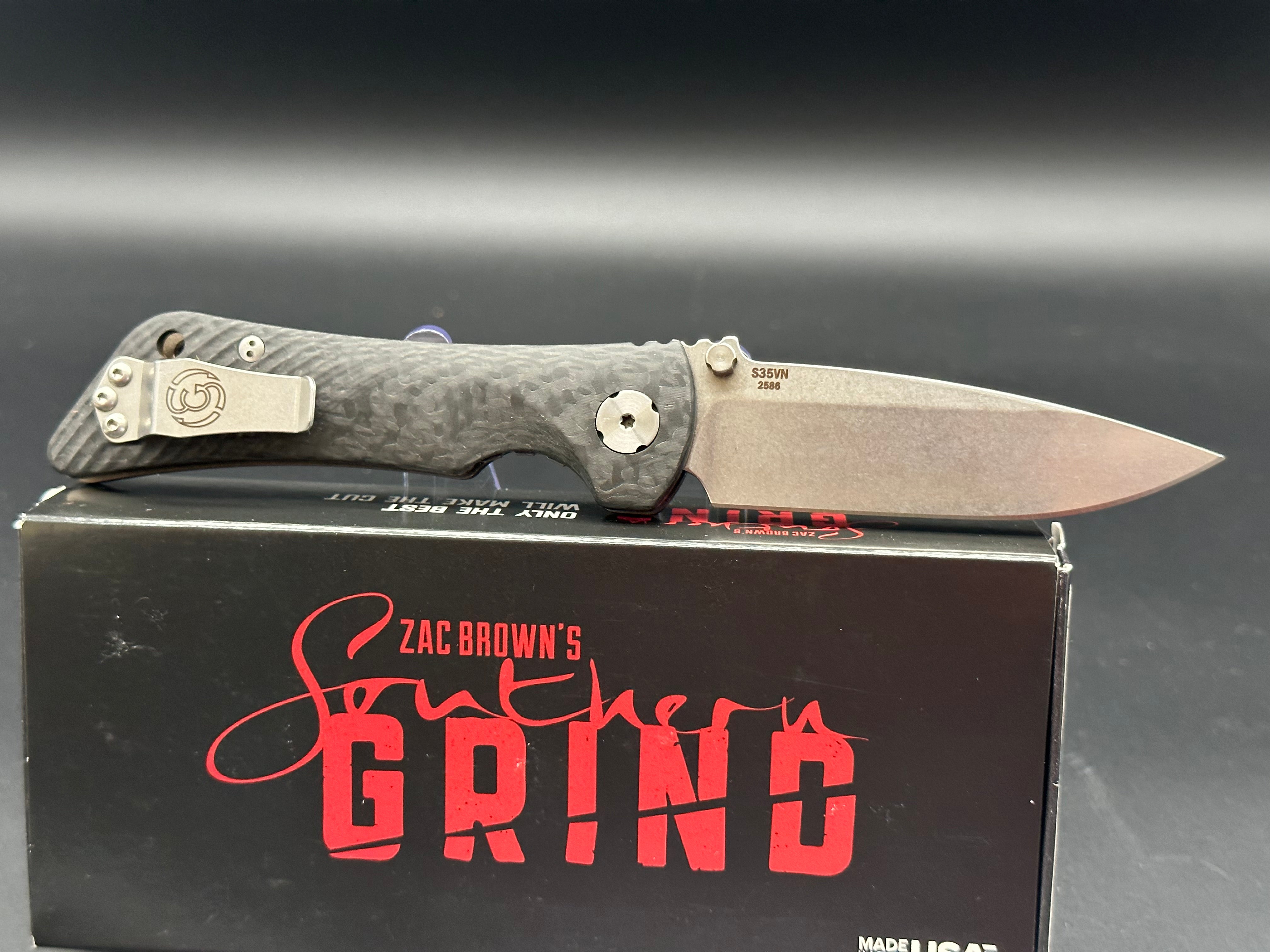 Southern Grind Spider Monkey Folding Knife - Satin Finish, Carbon Fiber Handle - Perfect for Camping, Hiking & Everyday Carry (EDC)