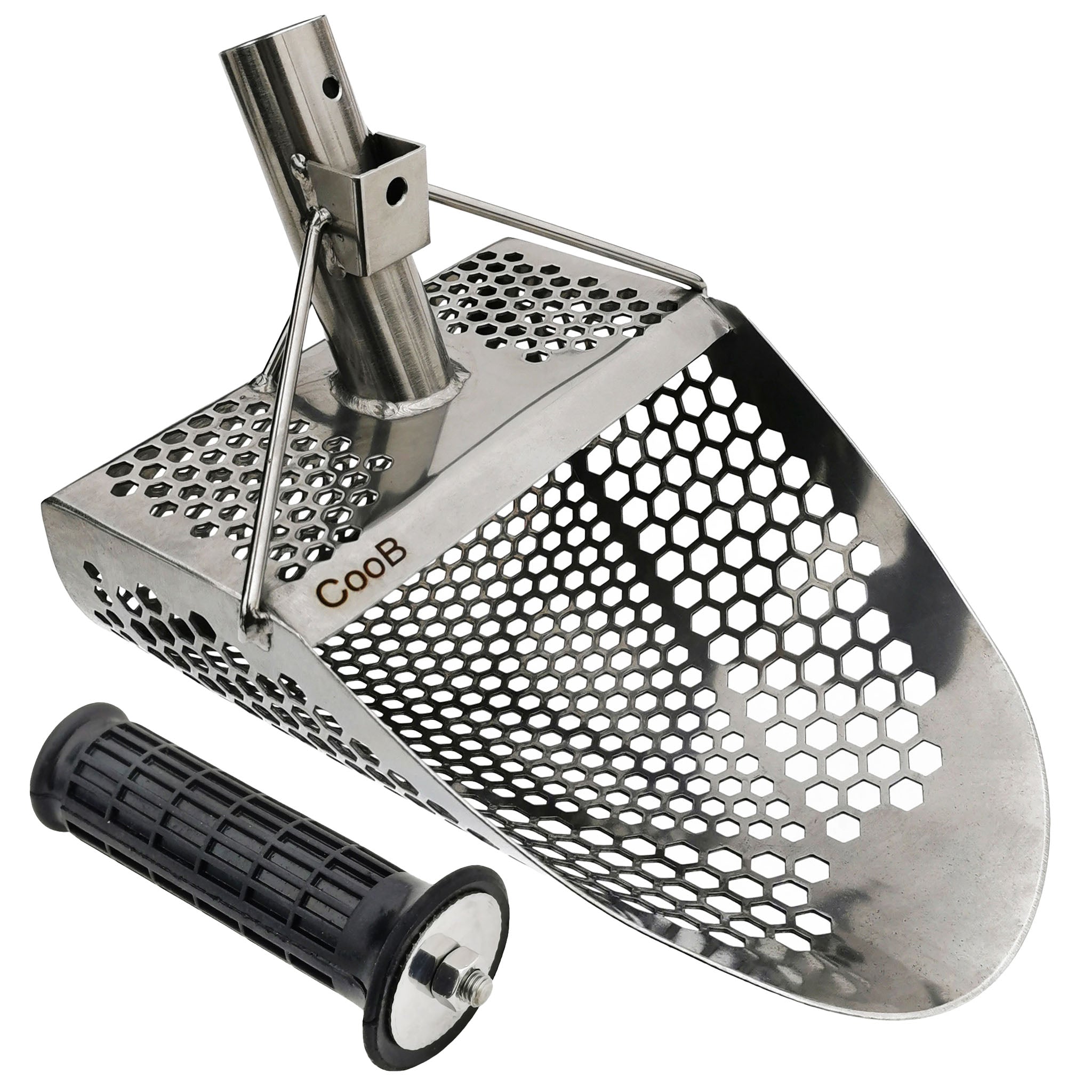 Premium Stainless Steel Hand Sand Scoop with Hexagon Holes - 11.5