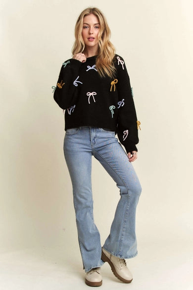 Elegant Bow Detail Sweater for Women - On Sale $31.20 | Cozy Winter Pullover for Office, Date Night & Holiday Outfits