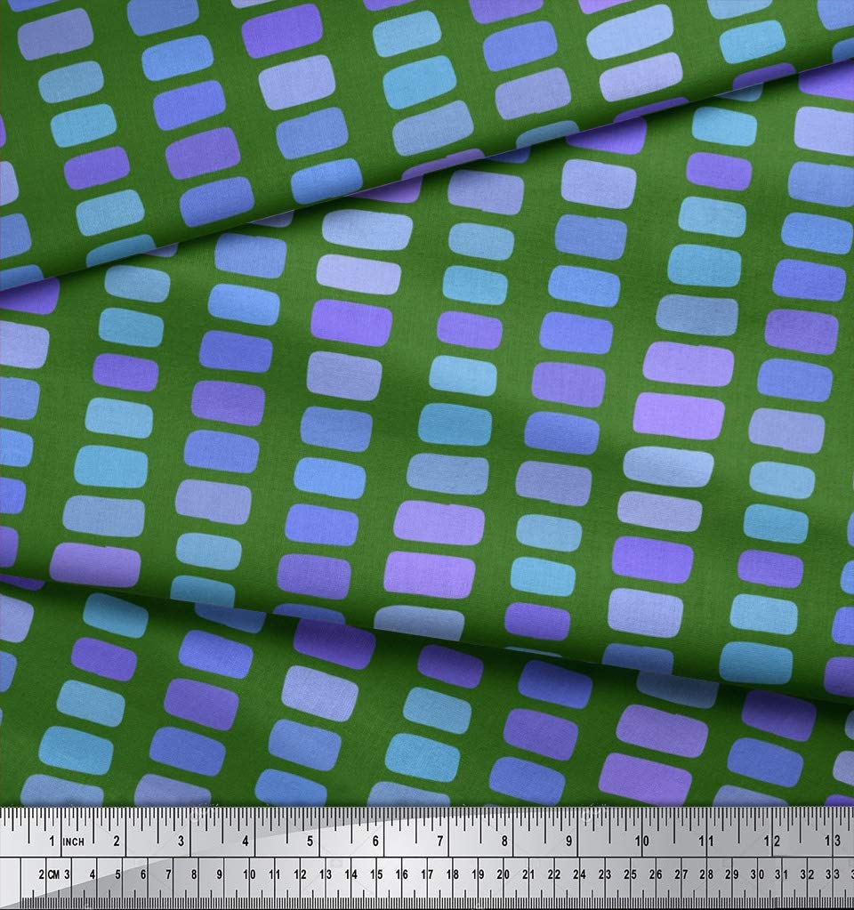 Soimoi Moss Georgette Green Fabric by The Yard - 42 Inch Wide Brush Stroke Abstract Printed Textile for Dresses, Scarves & Home Decor | Artistic Floral Design Fabric for DIY Sewing Projects & Creative Decorations