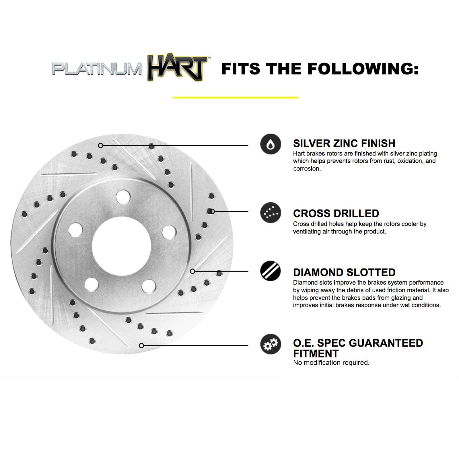Hart Ceramic Brake Pads and Rotors Kit - Front & Rear Brake Pads & Rotors for 2008-2015 Scion xB | High-Performance Braking for City Driving & Highway Commutes