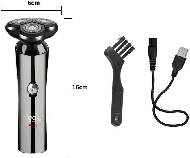 Premium Electric Razor for Men - Rechargeable Rotary Shaver with Floating Heads, LCD Display, Wet & Dry Use - Perfect for Travel, Home & Office Grooming