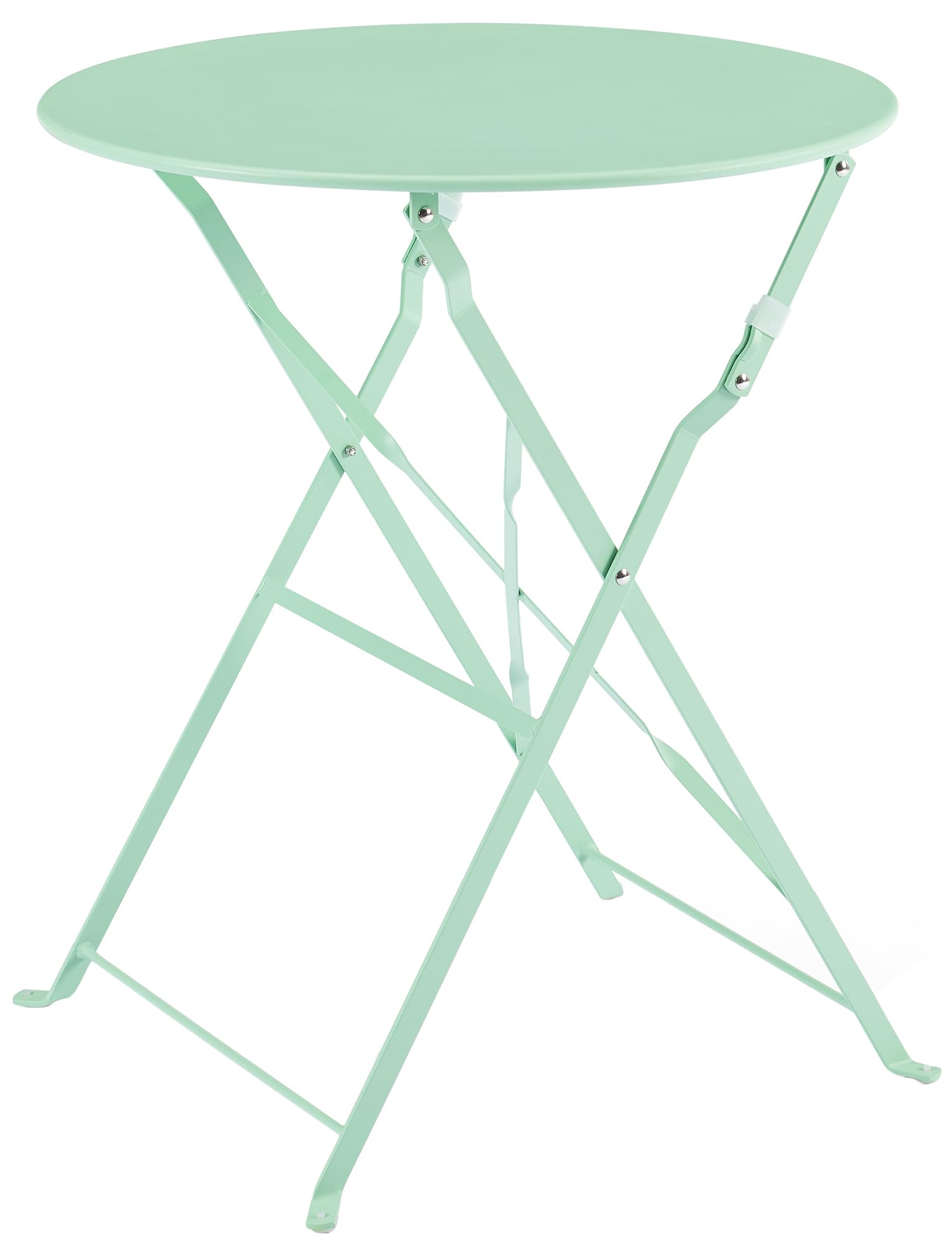 Crosley Karlee 3-Piece Indoor/Outdoor Bistro Set - Retro Metal Folding Patio Table & Chairs in Mint Green - Perfect for Small Balconies, Gardens & Backyard Dining