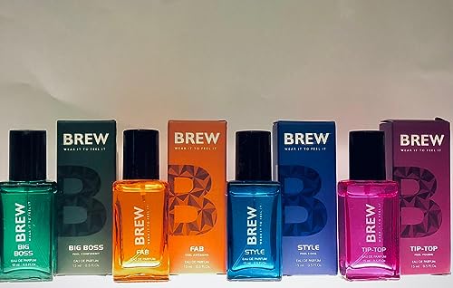 Brew Big Boss Fab Style Tip Top Eau De Parfum 60ml (4-Pack) - Luxury Fragrance for Men, Long-Lasting Cologne, Perfect for Date Night & Special Occasions