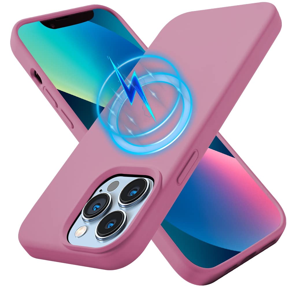 Kimguard Magnetic Silicone Case for iPhone 12/12 Pro (6.1 inch) - Magsafe Compatible Protective Cover with Microfiber Lining - 2021 Model in Lilac Purple - Perfect for Work, Travel & Everyday Use