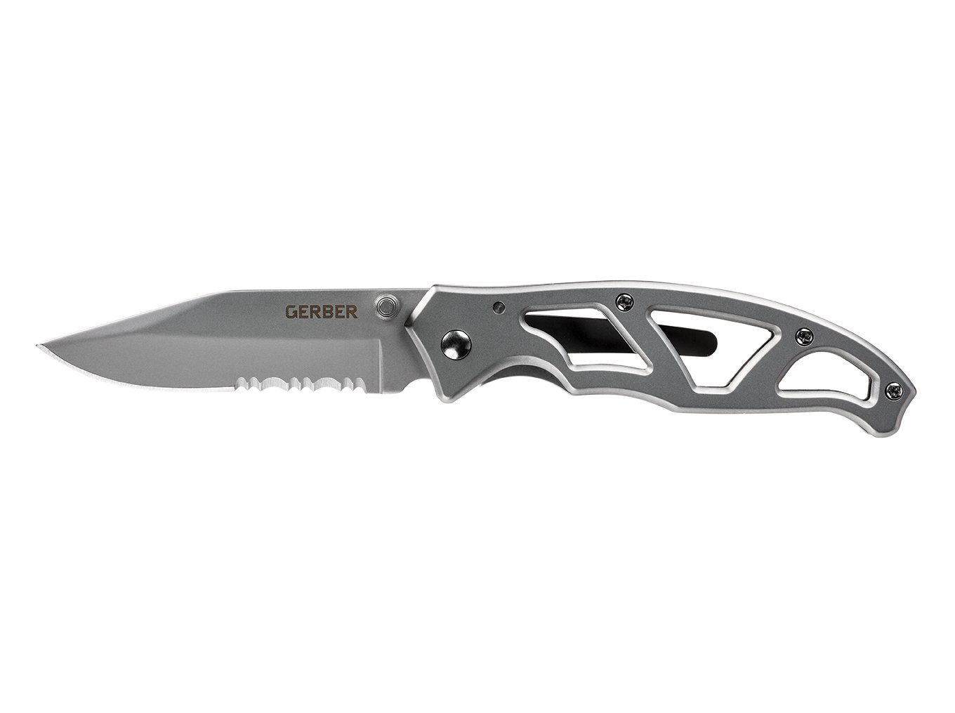 Paraframe Serrated Stainless Steel Knife - Durable Folding Pocket Knife for Camping, Hiking & Outdoor Adventures