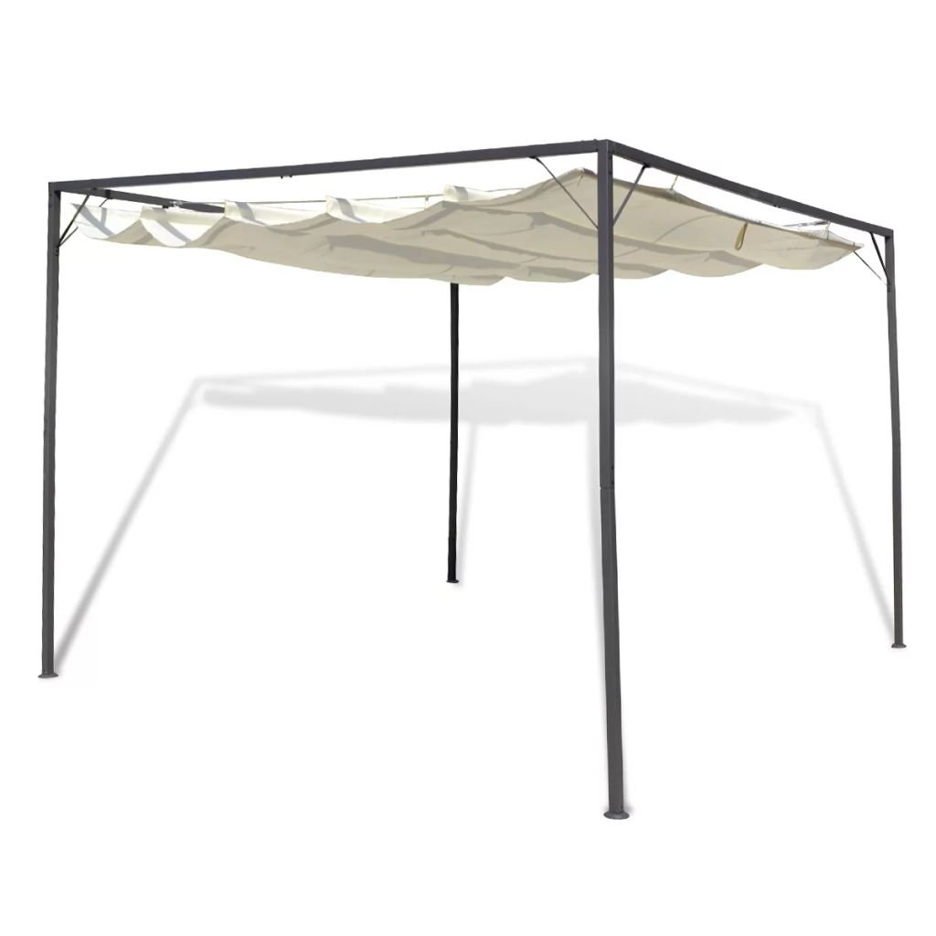 vidaXL 10' x 12' Outdoor Garden Gazebo with Retractable Roof Canopy - Waterproof Patio Shelter for Backyard, Deck, and Poolside Relaxation