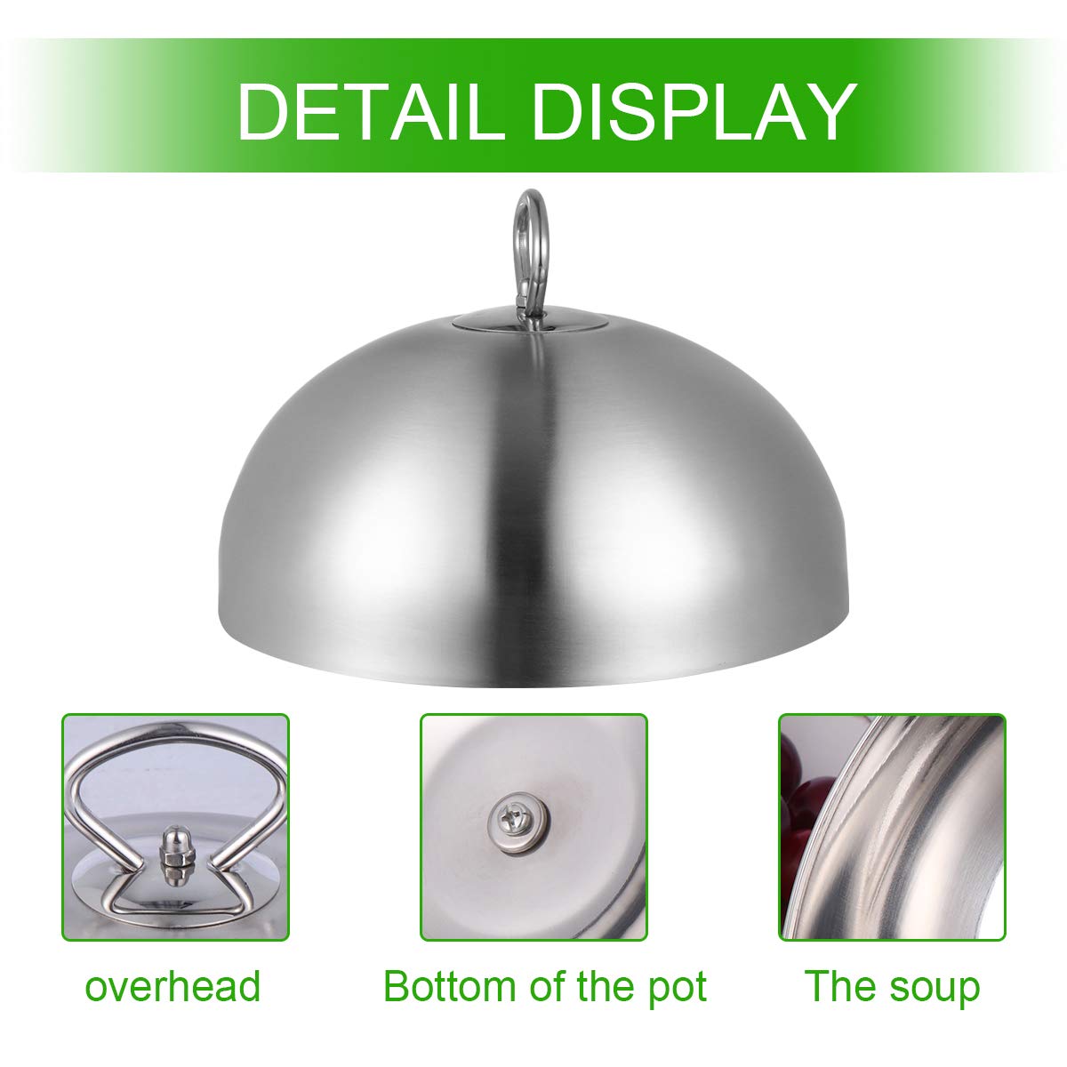 Stainless Steel Food Cover for Kitchen - 26cm Anti-Splash Cooking Dome Lid for Steak, Teppanyaki & Grilling - Perfect for Restaurants & Home Use - Keep Food Warm & Prevent Oil Splatter