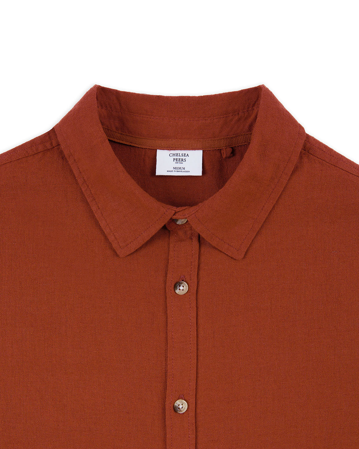 Premium Linen Blend Long Sleeve Shirt for Men - Rust Color | Comfortable & Breathable Casual Button Down Shirt | Perfect for Office, Travel & Summer Outfits
