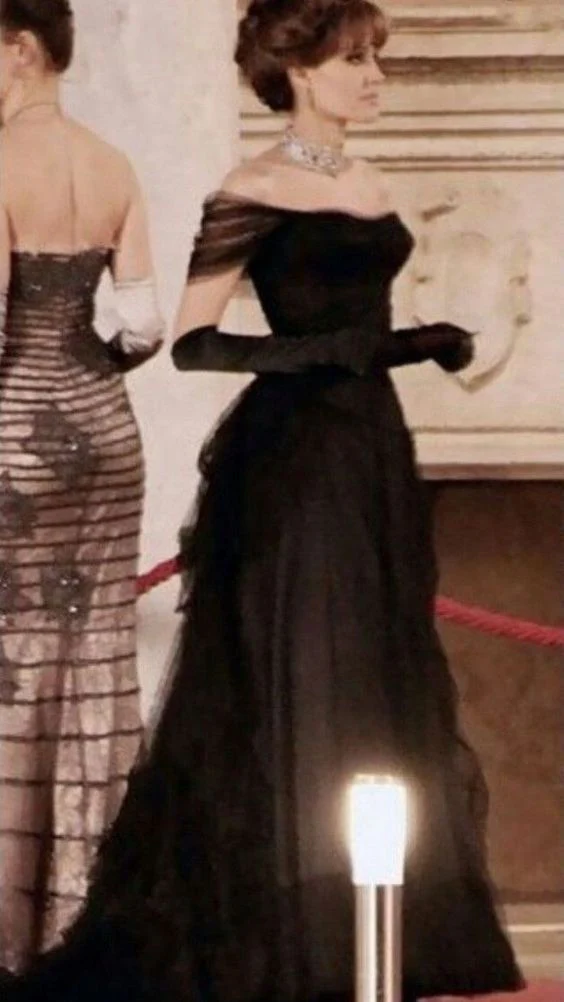 Elegant Black Off Shoulder Birthday Party Dress J3825 - Perfect for Prom, Evening Gala & Special Occasions