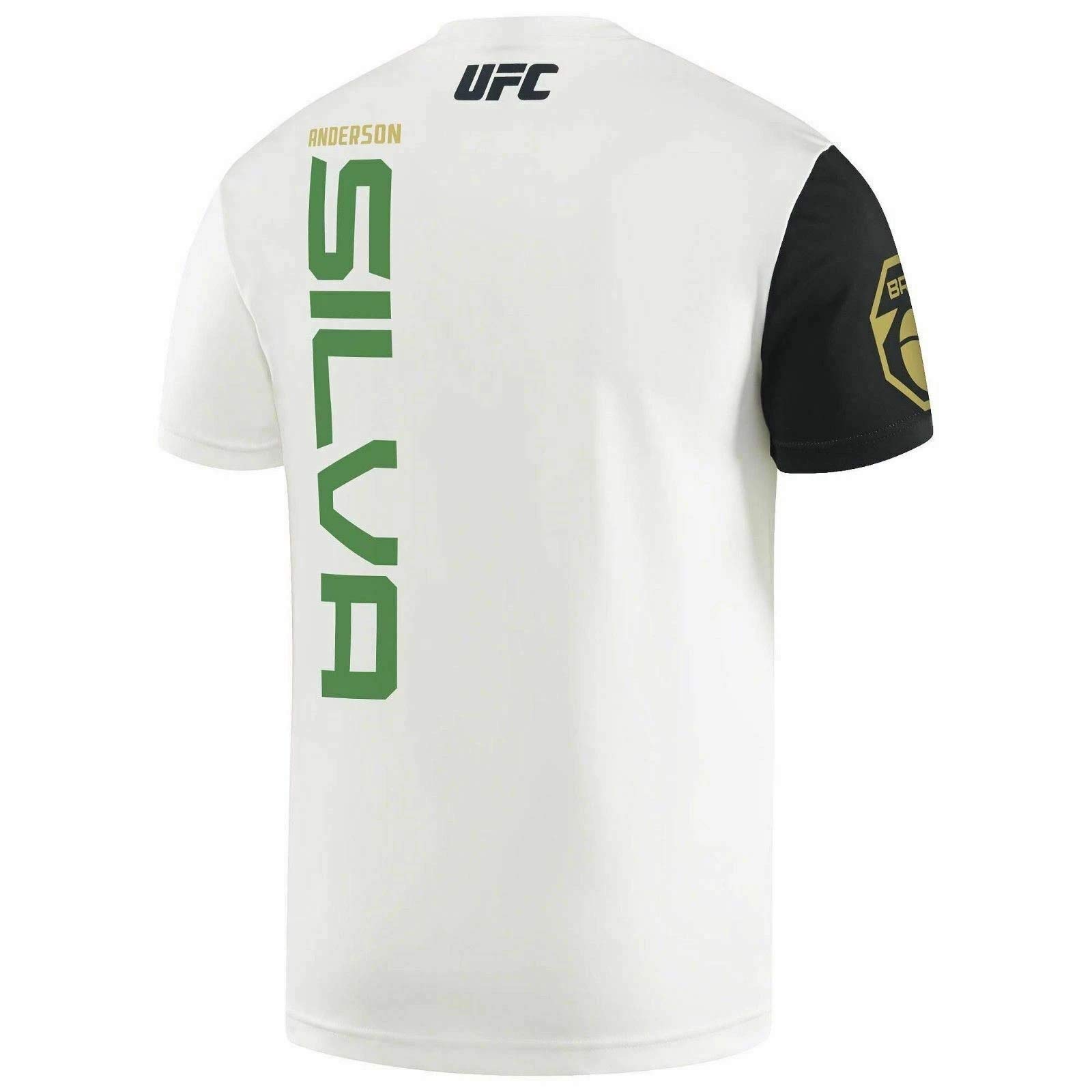 Reebok UFC Anderson Silva Fight Jersey - Medium Size - Chalk & Black - MMA Training & Fan Apparel for Fight Nights