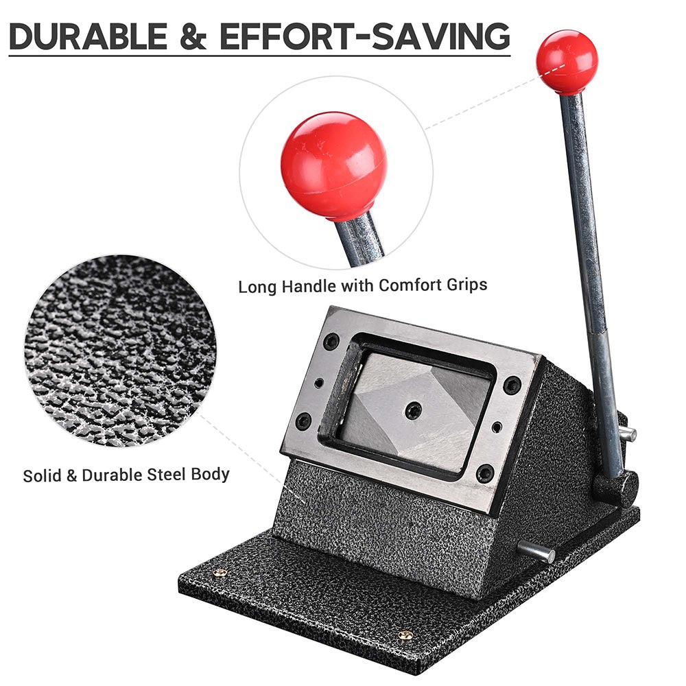Premium Metal PVC ID Card Manual Die Cutter - Custom Scrapbooking Tool for Crafting, Membership Cards & DIY Projects | Perfect for Card Making, Scrapbook Embellishments & Office Organization
