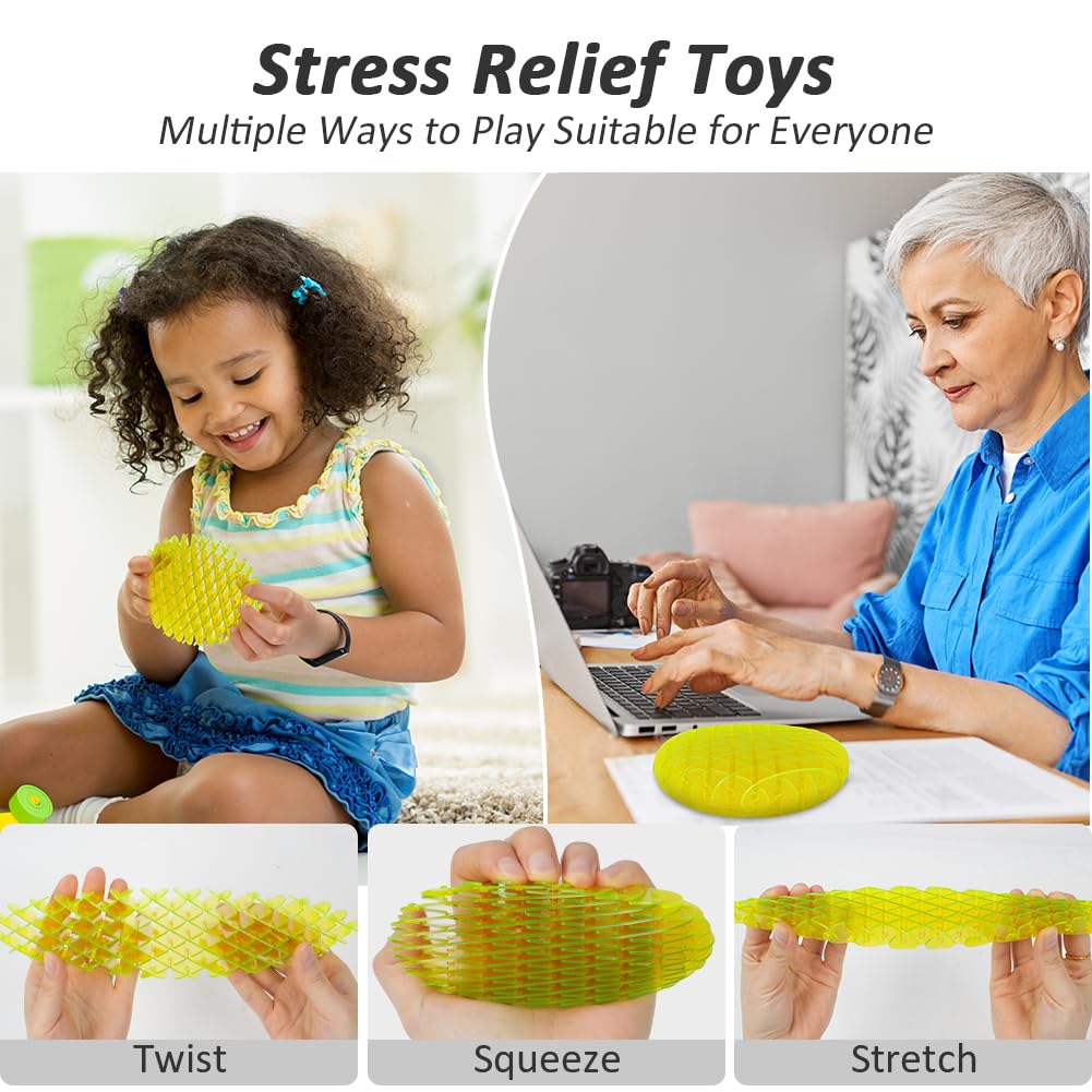 3D Elastic Mesh Fidget Worm Toy - Stretch & Squeeze Sensory Slug for Stress Relief, Anxiety & Focus - Fun Sensory Toys for Kids & Adults - Perfect for Office, Classroom & Home Use (4.72 Inch)