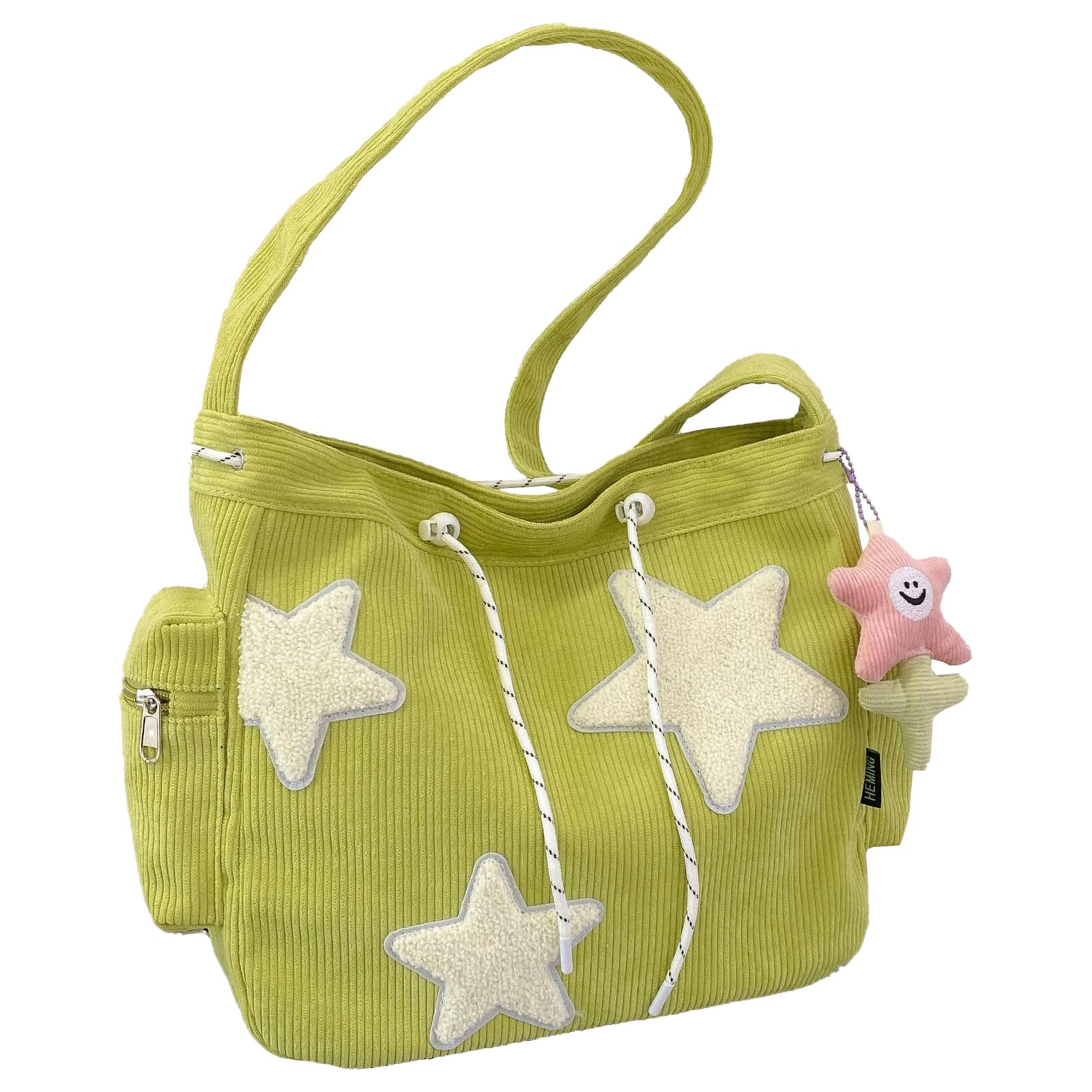 Trendy Y2K Star Shaped Crossbody Bag for Women - Vintage Corduroy Zippered Shoulder Purse | Perfect for Casual Outings, Music Festivals & Daily Use
