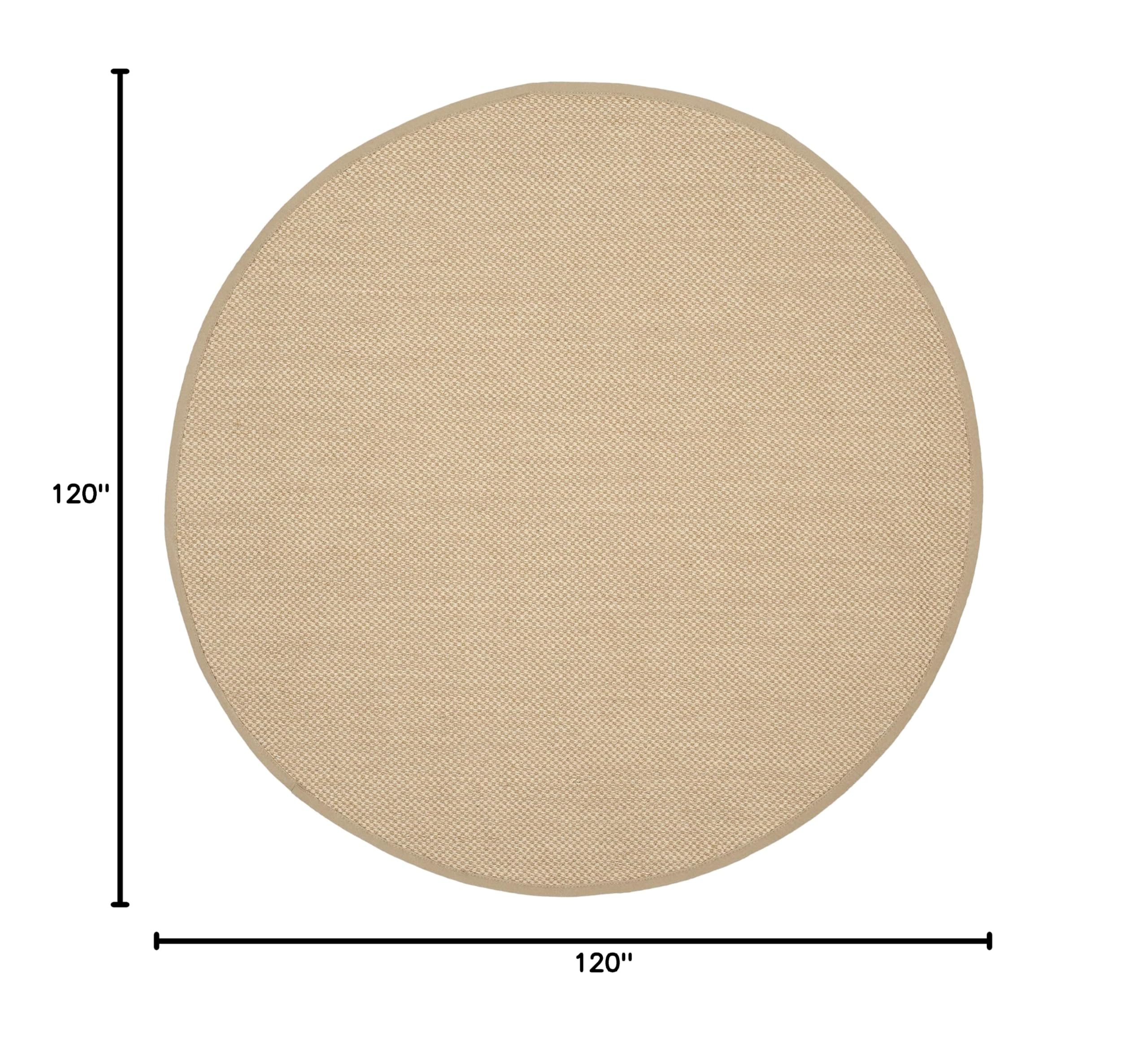 SAFAVIEH Natural Fiber Collection 10' Round Area Rug - Maize & Linen with Sisal Border, Easy Care Indoor Rug for High Traffic Areas | Perfect for Living Room, Bedroom, Dining Room & Home Decor (NF141B)