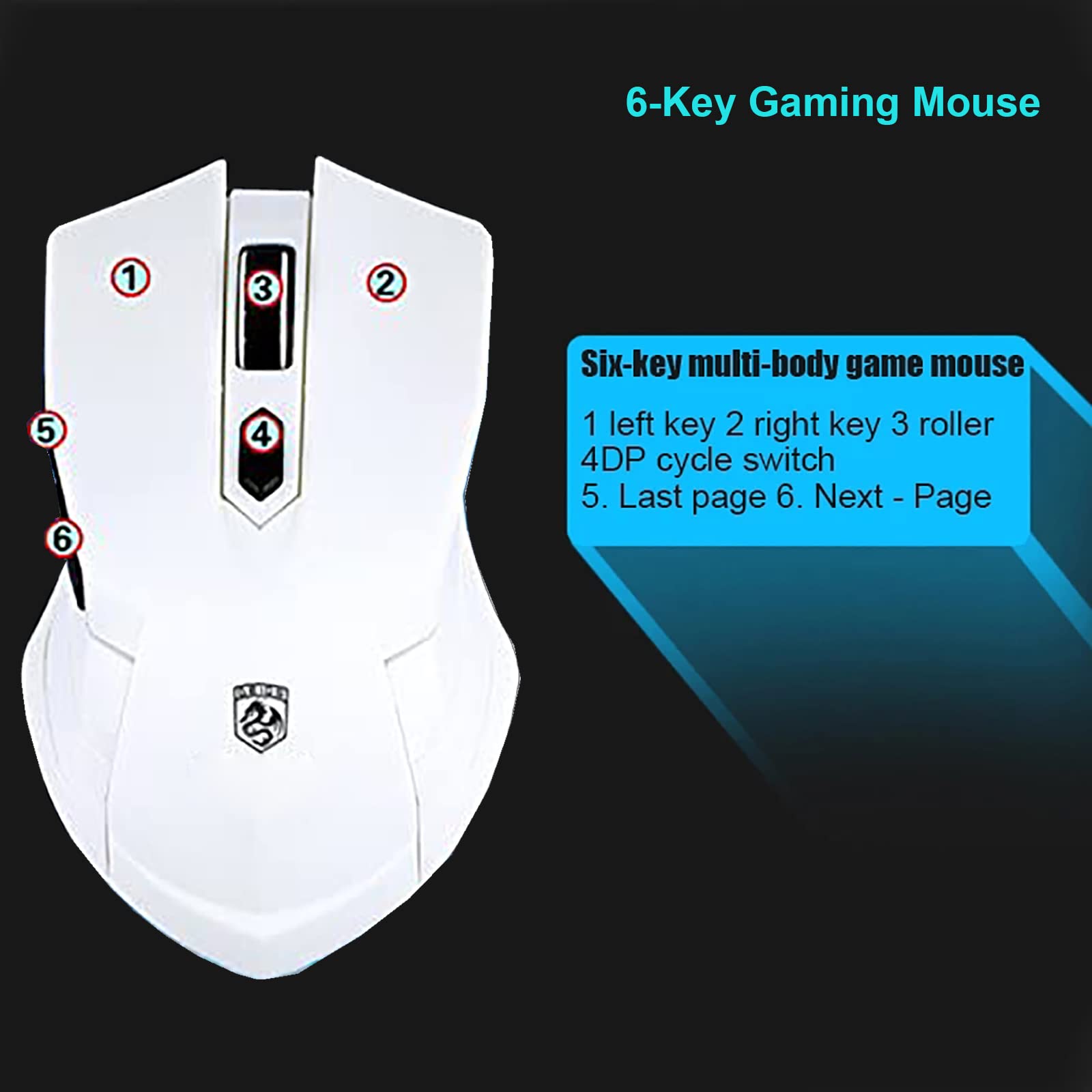 Wireless Keyboard and Mouse Combo - 2.4GHz Ergonomic USB Keyboard & Optical Mouse Set for PC, Laptop, Mac - Perfect for Home Office, Gaming & Study (White) | Comfortable Typing & Precise Cursor Control