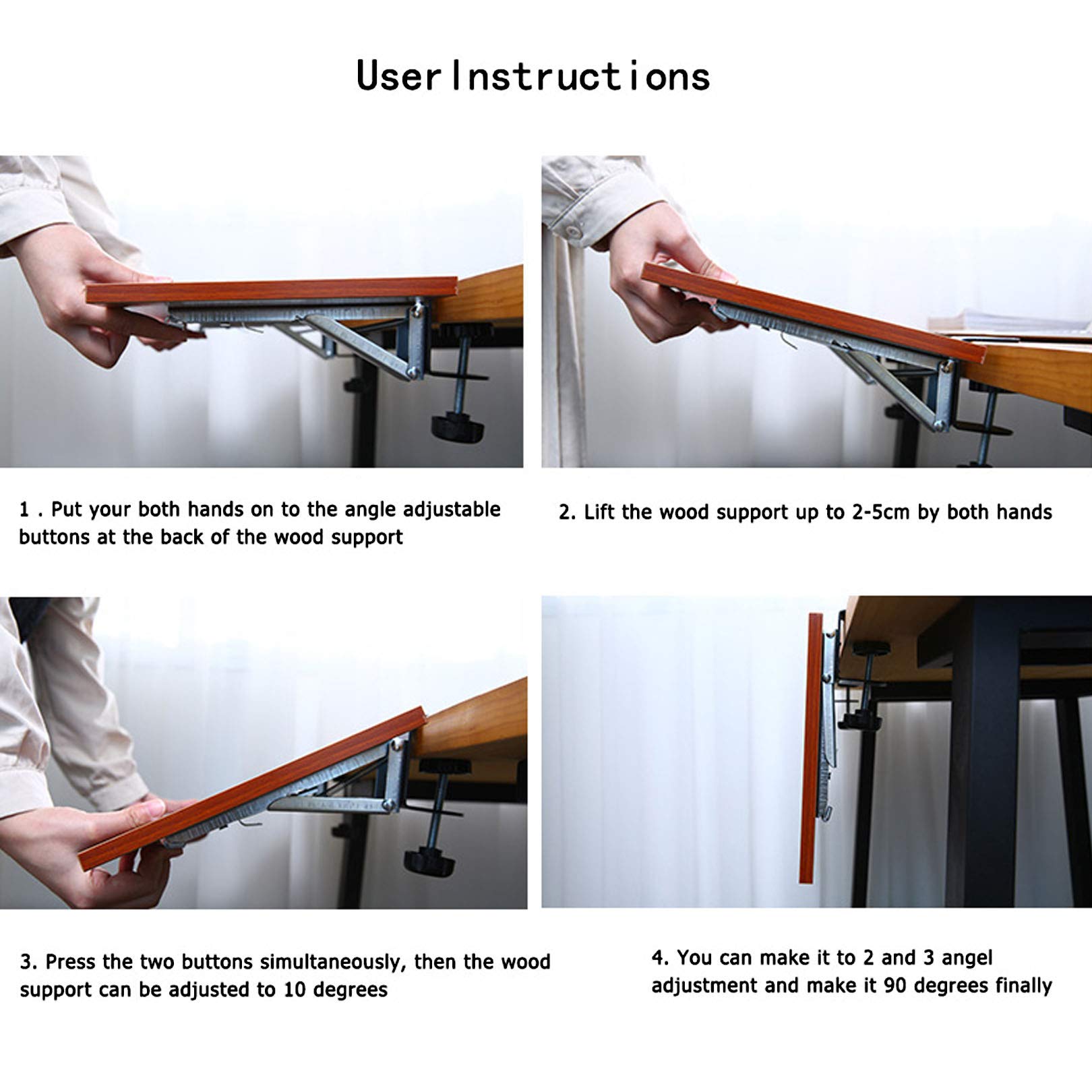 Ergonomic Computer Table Mount Arm Rest Shelf - Adjustable Keyboard & Mouse Support Bracket for Office Workstation - Reduce Wrist Pain & Improve Posture - Perfect for Home Office, Gaming Setup & Workspace Comfort
