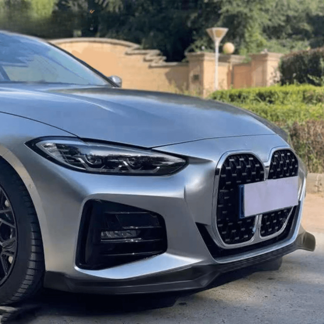 2021-2024 BMW G22 G23 4 Series 430i M440i Coupe & Convertible Front Bumper Lip - 3PC Gloss Black ABS Spoiler for M Performance Bumper | Enhanced Aerodynamics & Sporty Styling