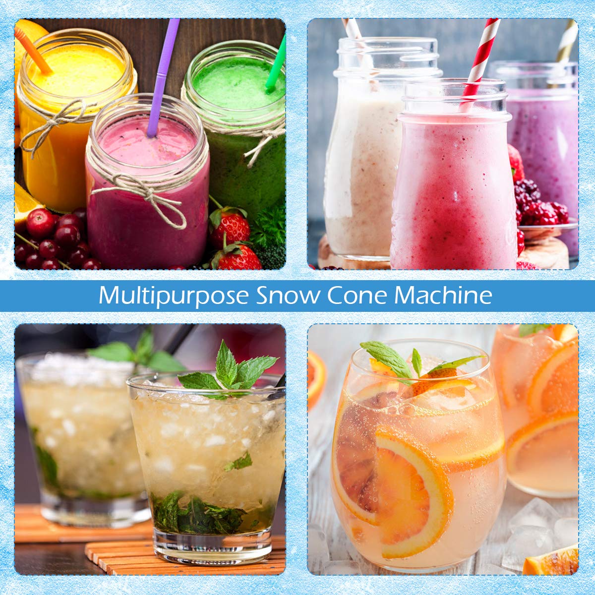 Costzon Commercial Snow Cone Machine - 440lbs/H Stainless Steel Ice Shaver with Dual Blades, 110V Electric Ice Crusher for Shaved Ice, Slushies & Frozen Treats - Perfect for Home Use, Parties, Restaurants, Bars & Summer Events
