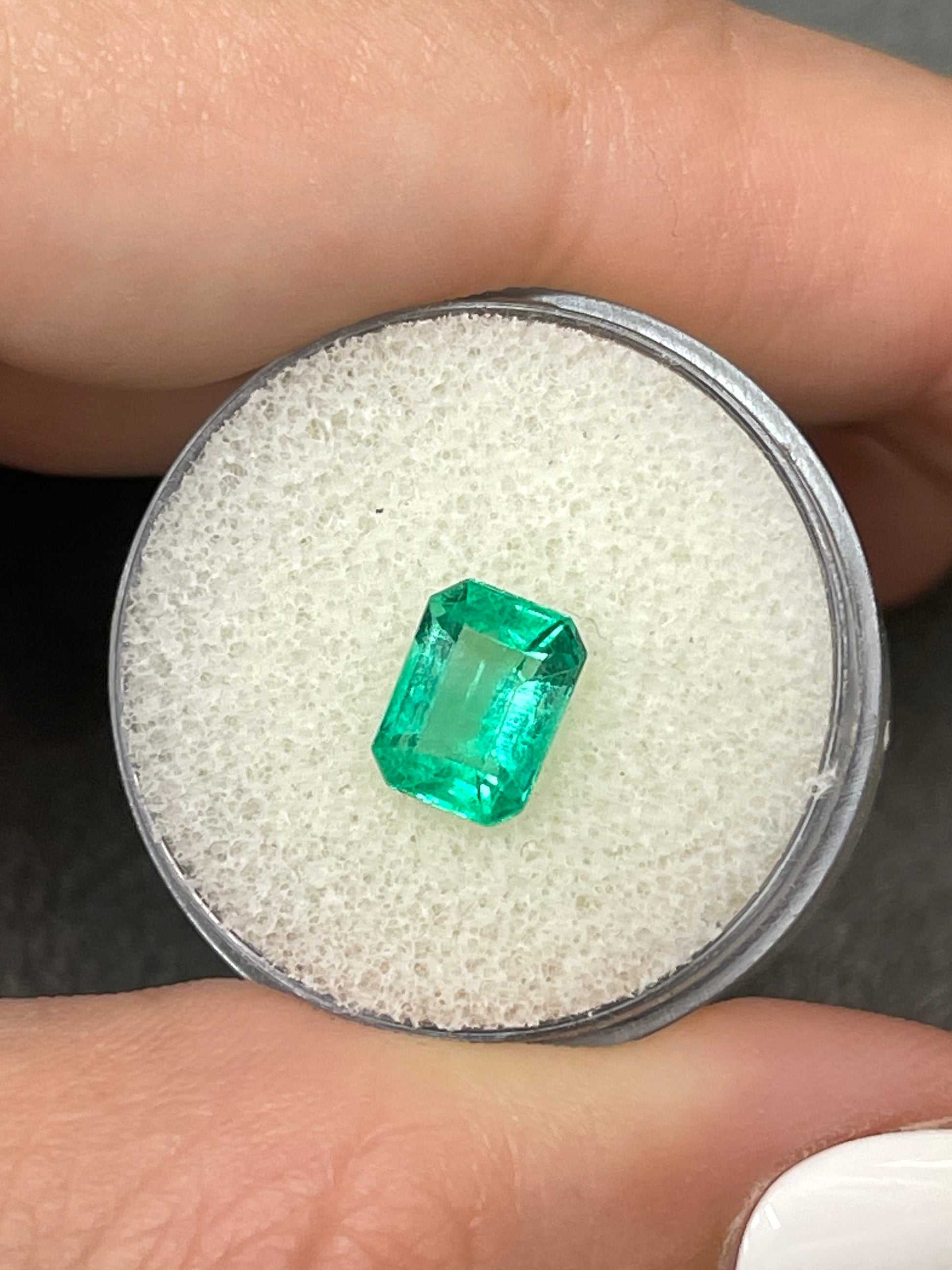 1.80 Carat Vivid Green Natural Loose Colombian Emerald - Emerald Cut Gemstone for Jewelry Making & Engagement Rings