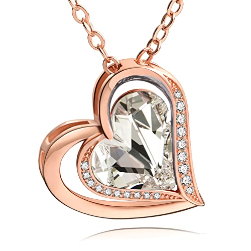 Rose Gold Tone+Austrian White Crystal
