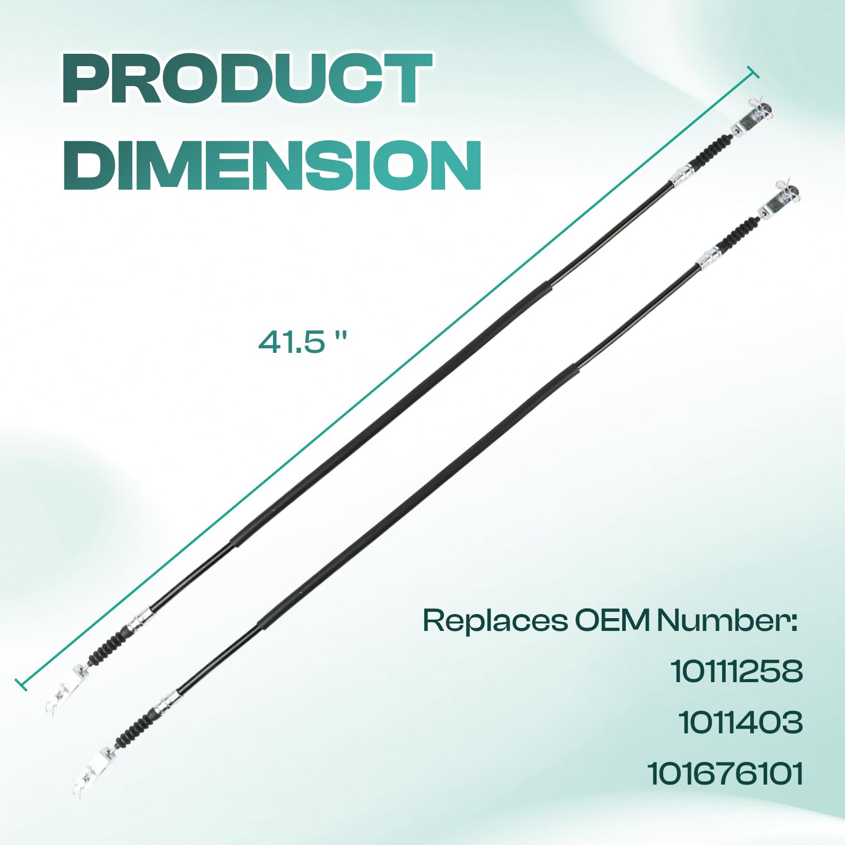 Premium Stainless Steel Brake Cable Kit for Club Car DS (Driver & Passenger Side) - Compatible with 1981-1999 Models (Part #1011403) - Durable Replacement for Golf Cart Maintenance & Off-Road Use