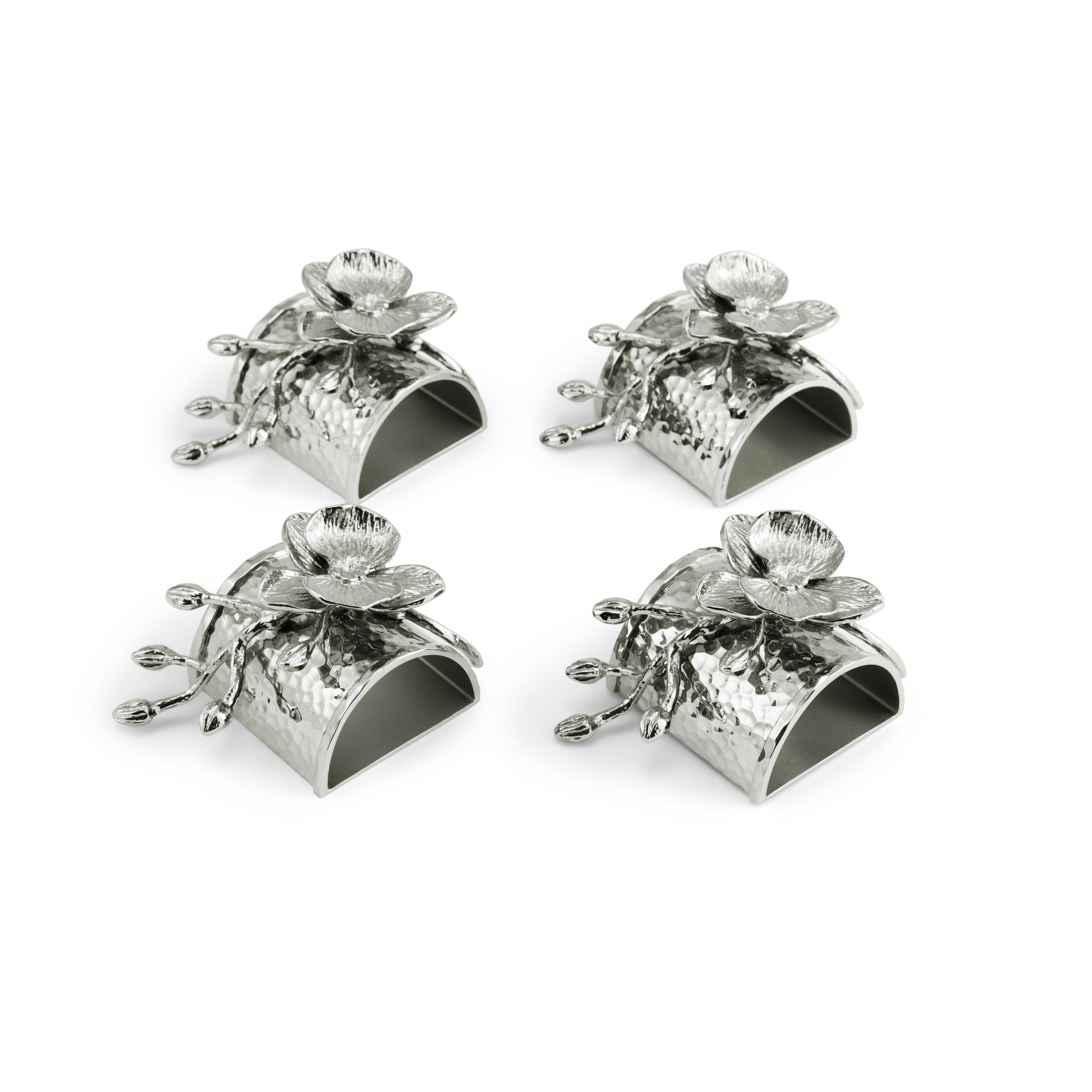 Elegant White Orchid Napkin Ring Set - 12 Pack for Wedding, Party & Holiday Table Decor - Perfect for Formal Dining & Special Occasions