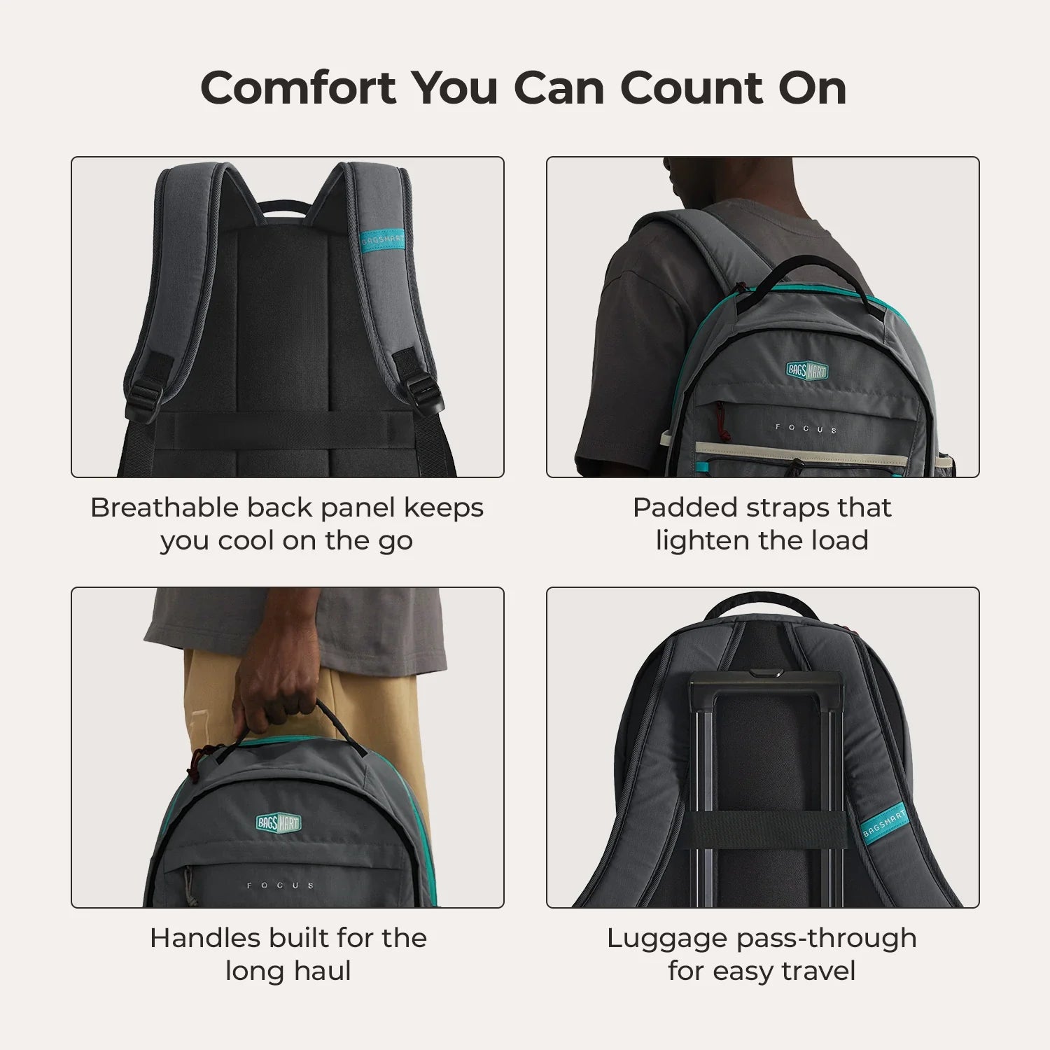 15.6 Inch Laptop Backpack for Men & Women - Waterproof Travel Backpack with USB Charging Port - Perfect for Work, School, and Business Trips