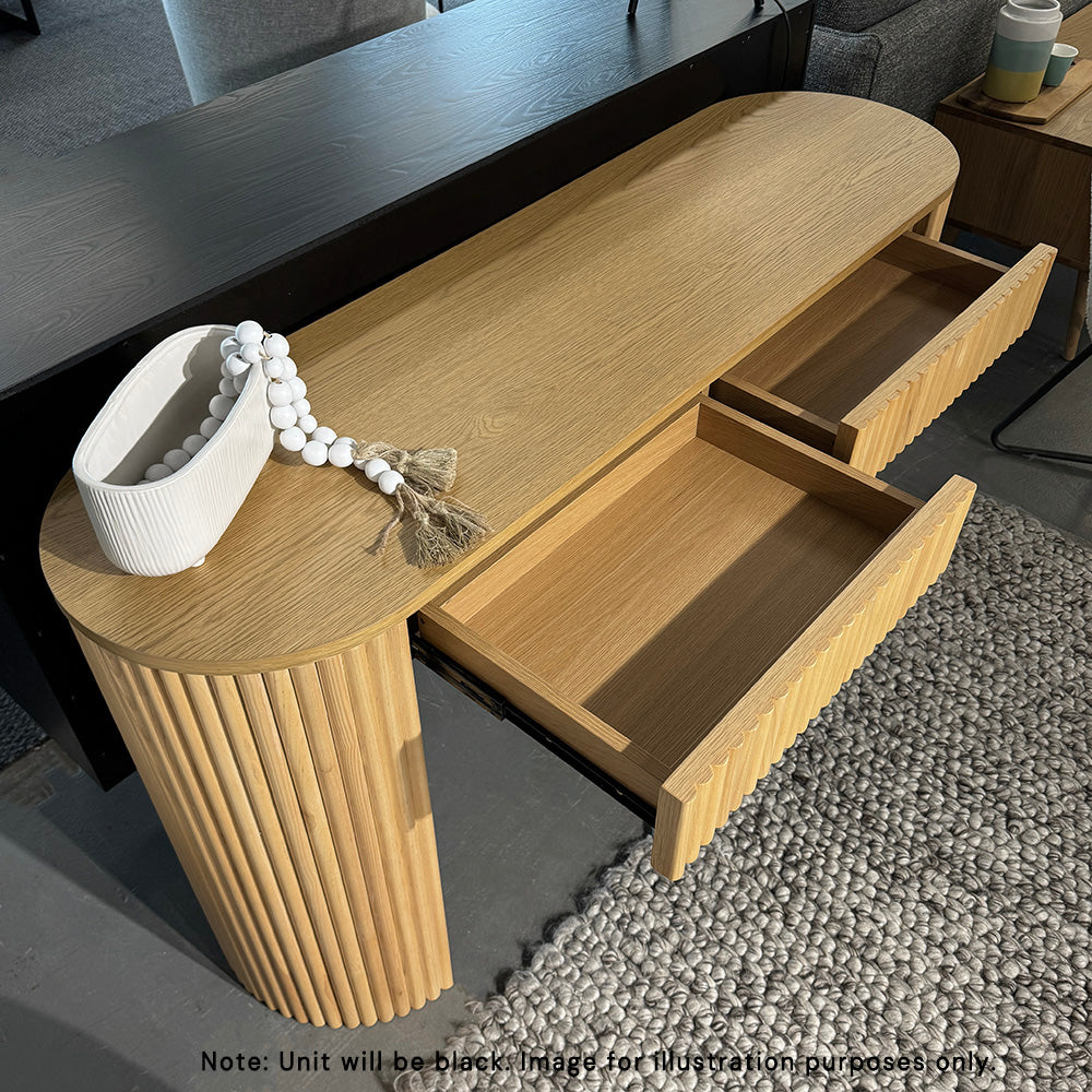 KELYN 140cm Black Console Table - Entryway Sofa Table, Hallway Accent Furniture for Living Room & Bedroom Decor