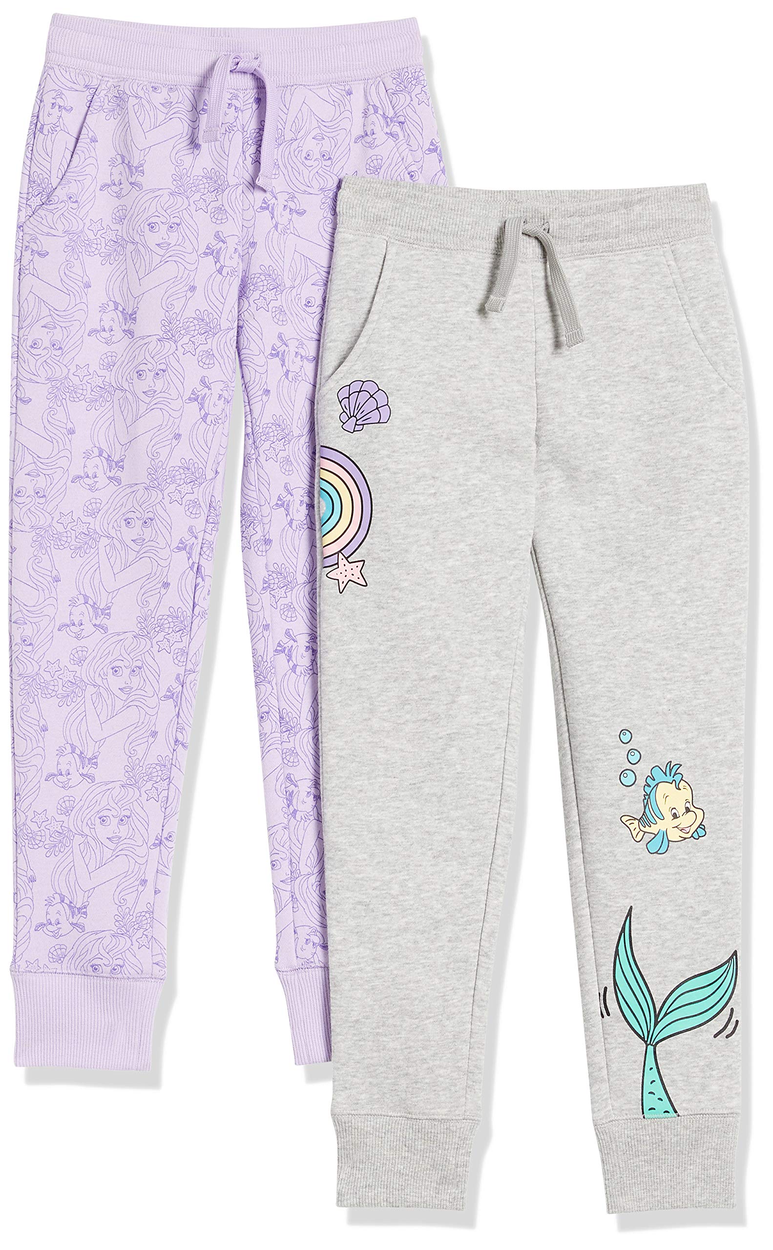 Disney Marvel Star Wars Frozen Princess Fleece Jogger Sweatpants for Girls & Toddlers - 2 Pack | Soft Comfortable Lounge Pants for Playtime, School & Family Outings