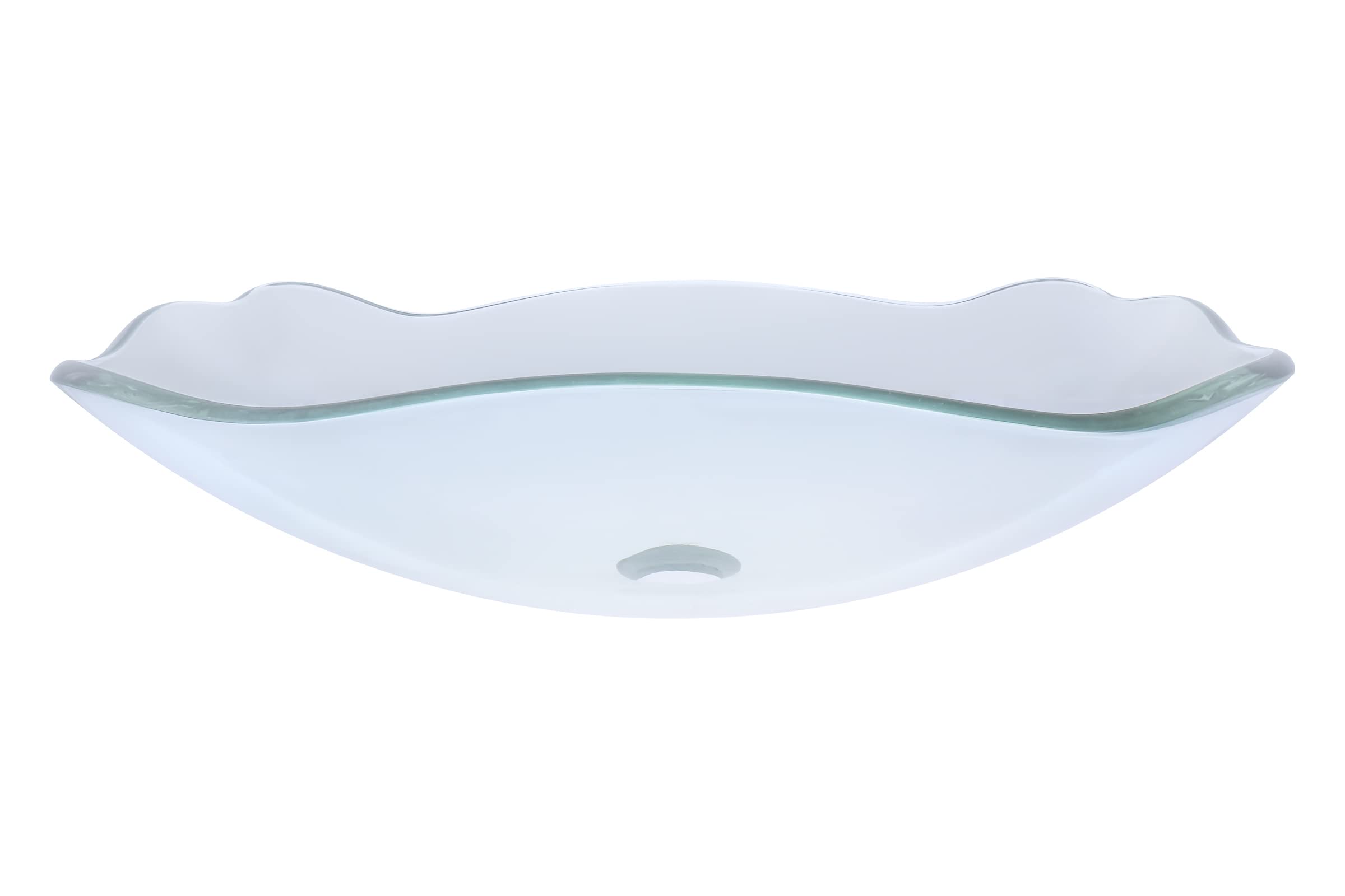 Novatto TIS-317C Elegant Glass Vessel Bathroom Sink - Modern Above Counter Basin for Powder Room, Master Bath & Guest Bathroom Vanity Installation