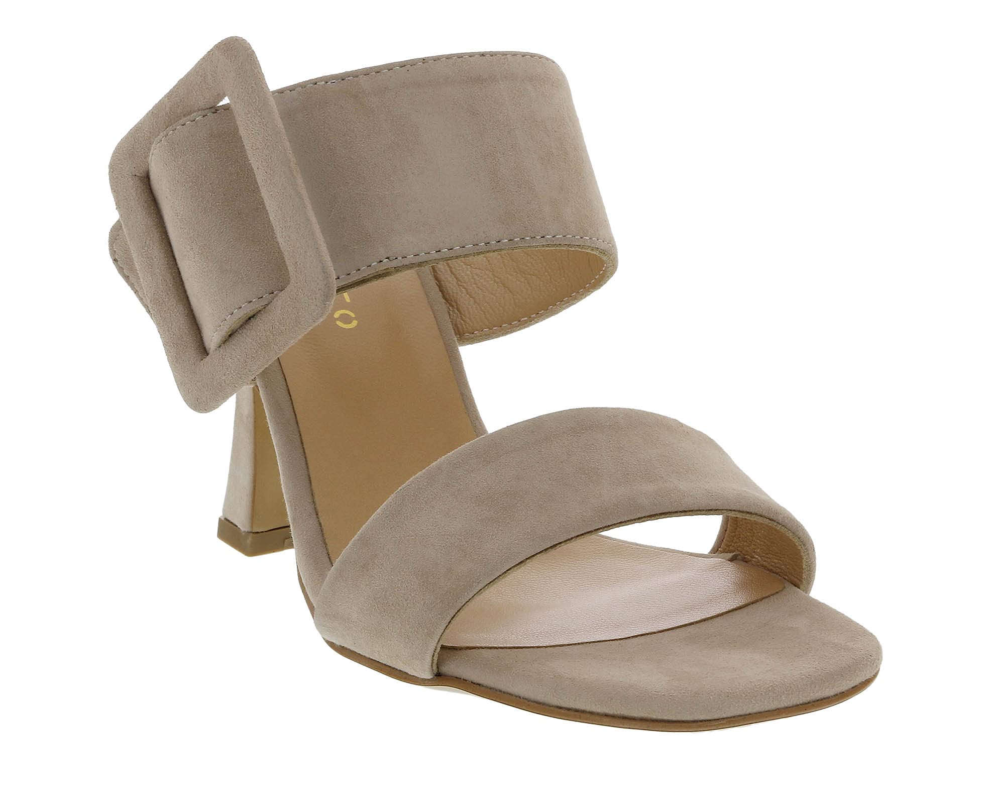 Ventutto Black Wide Buckle High Heel Slides for Women - Comfortable Summer Sandals for Beach, Party & Casual Outfits
