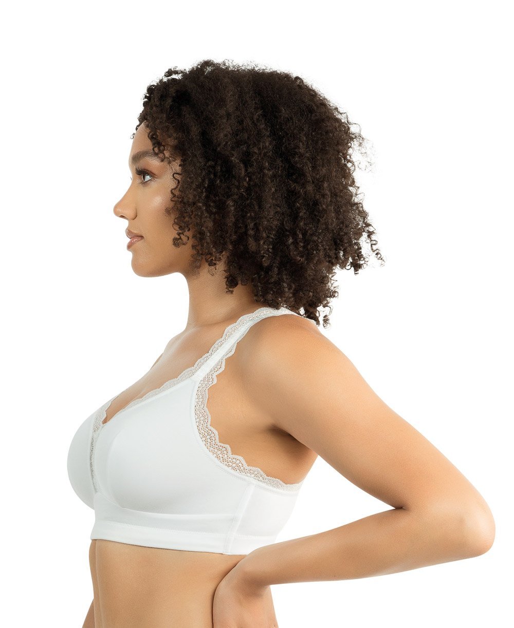 Parfait Dalis Wire Free Bralette - Comfortable Seamless Wireless Bra for Women, Pearl White | Perfect for Yoga, Lounge & Everyday Wear