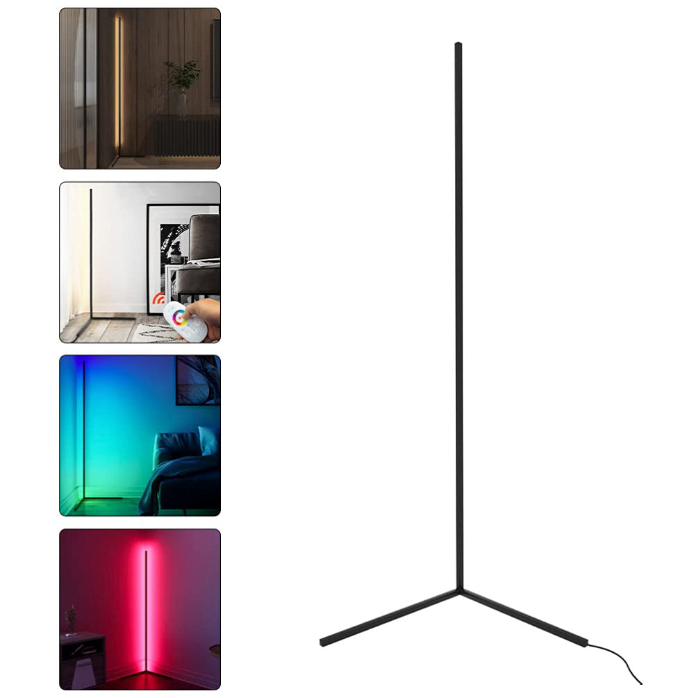 Uonlytech Adjustable LED Floor Lamp with Remote Control - 3-Arm Eye Protection Reading Light for Study, Living Room, and Bedroom - Dimmable Standing Lamp for Home Office and Nighttime Use