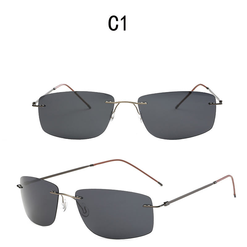 VisionAir Rimless Large Rectangle Polarized Sunglasses for Men & Women - UV400 Protection, Lightweight & Stylish - Perfect for Driving, Beach, and Outdoor Activities