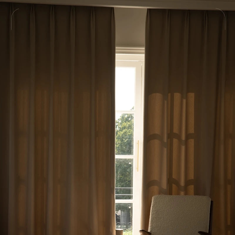 Elena Striped Chenille Curtain Swatch - Soft Textured Window Drapes for Living Room & Bedroom Decor