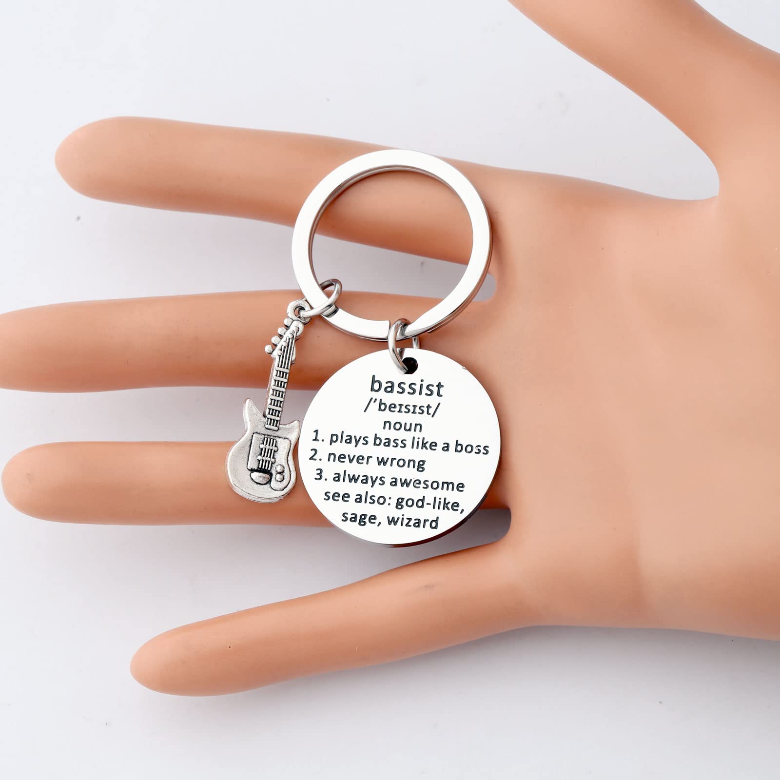 TIIMG Bassist Essential Keychain - Perfect Gift for Bass Guitar Players & Rock Band Musicians - Durable Metal Keychain with Bass Player Definition - Ideal for Music Lovers, Band Members & Concert Goers