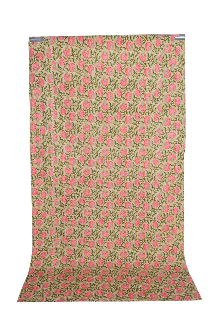 Handmade Indian Block Print Kantha Quilt - Queen Size 90x108 Inch Cotton Throw Blanket & Bedspread (Beige) - Boho Chic Home Decor, Cozy Living Room & Bedroom Accent
