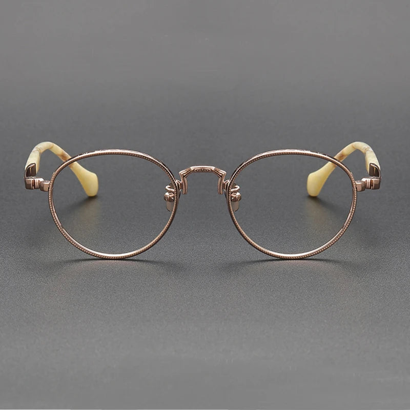 Black Mask Women's Full Rim Round Titanium Eyeglasses S808 - Lightweight & Durable Frame for Reading, Work, and Everyday Fashion