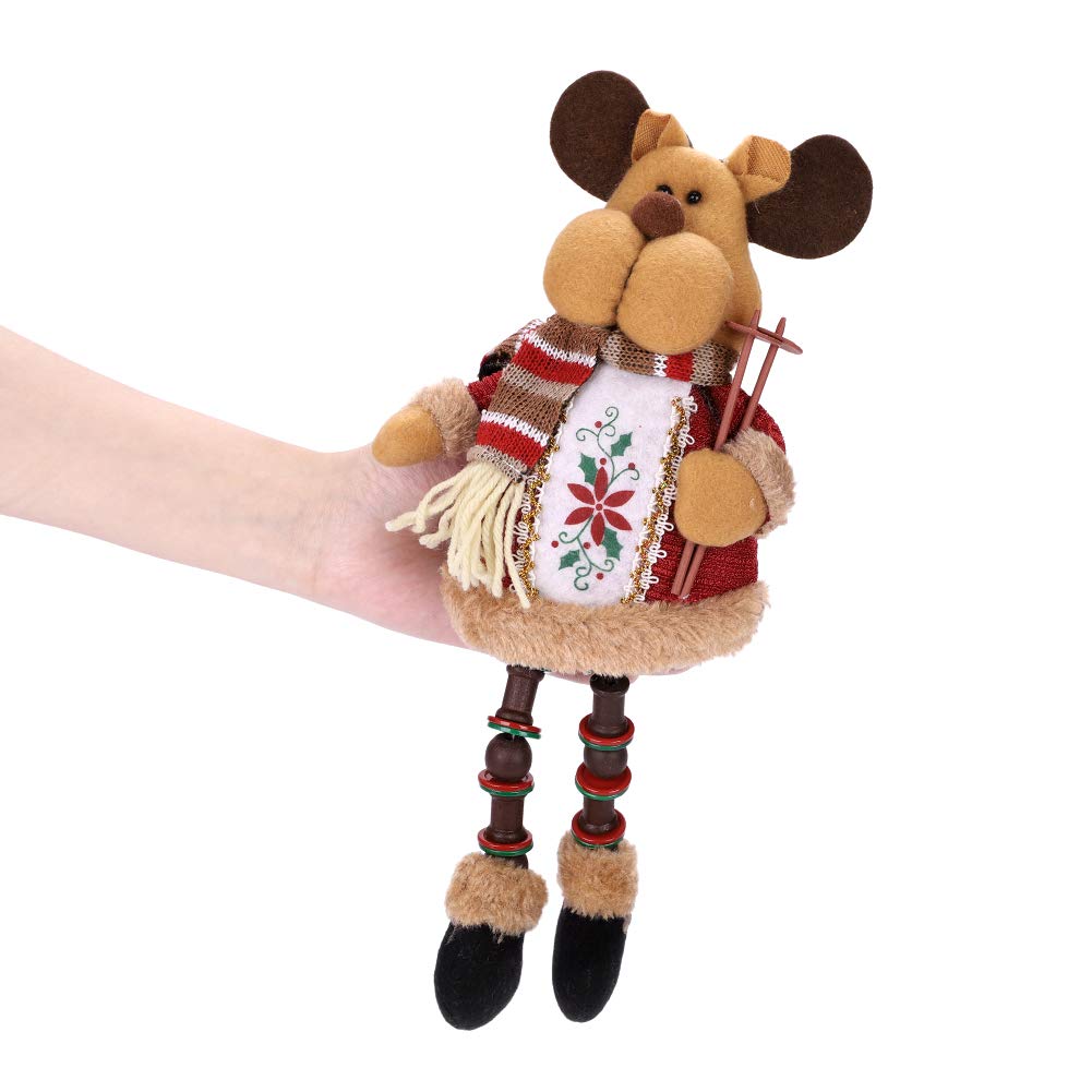 iBluelover Christmas Sitting Doll Figurine - 12.5 Inch Snowman Santa Reindeer Decor for Fireplace, Window, Table, Outdoor Yard | Xmas Tree Ornaments & Holiday Home Decorations - Perfect for Christmas Party, Gift Exchange & Festive Seasonal Display