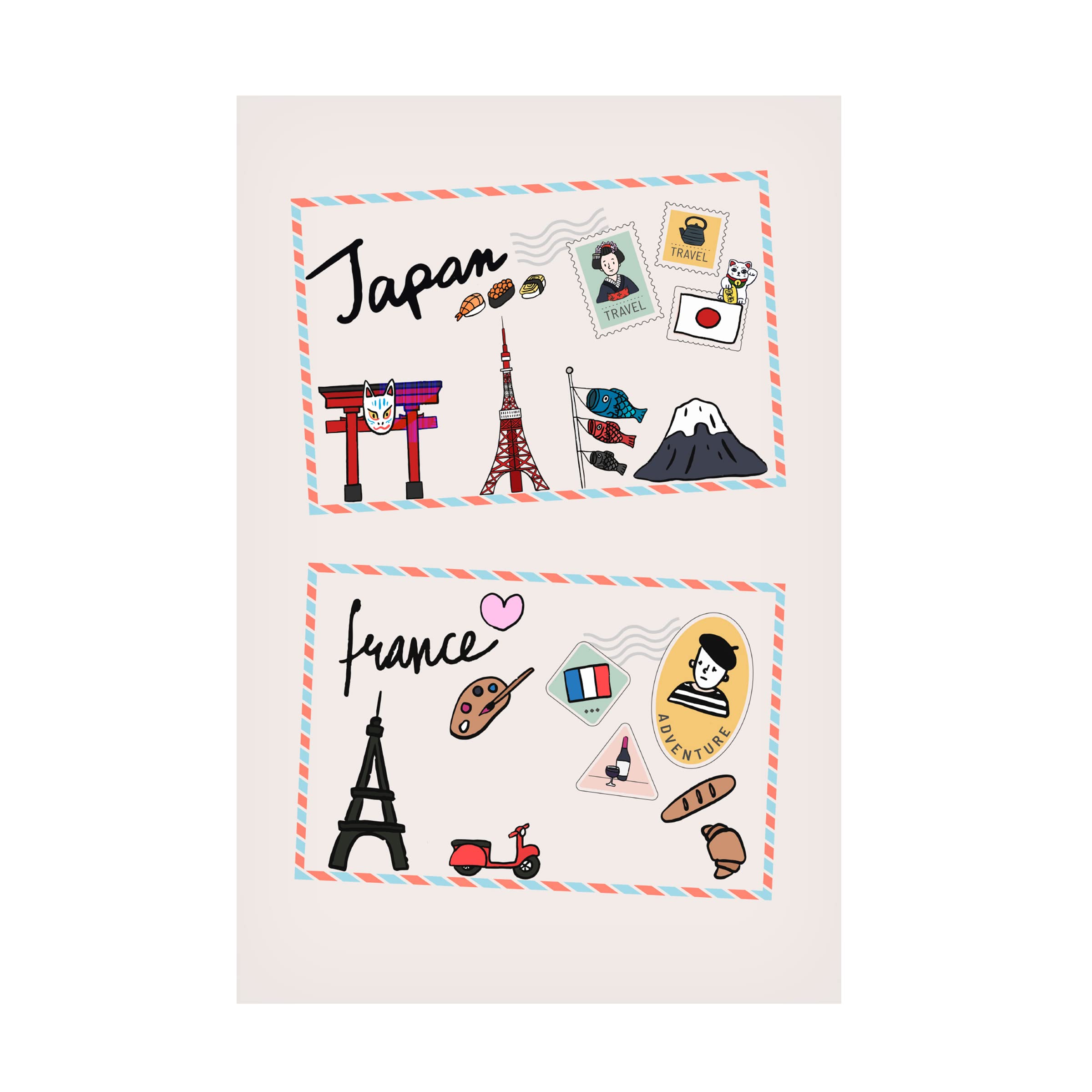 Trademark Fine Art 'Trip Around The World' Canvas Wall Art Print by The Font Diva - Perfect for Living Room, Bedroom & Office Decor