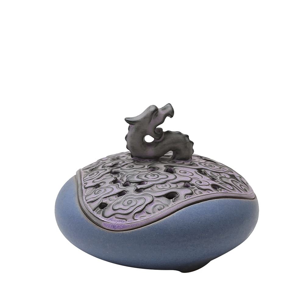 QIAOLI Five Spirit Dragon Incense Burner - Hollow Ceramic Aromatherapy Holder for Home, Meditation & Yoga | Perfect for Relaxation, Feng Shui Decor & Spiritual Practices