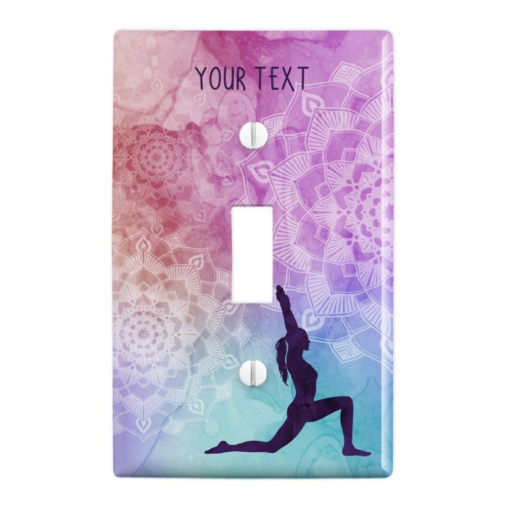Personalized Custom 1-Line Yoga High Lunge Plastic Wall Decor Light Switch Plate Cover - Perfect for Yoga Studios, Home Gyms & Meditation Spaces