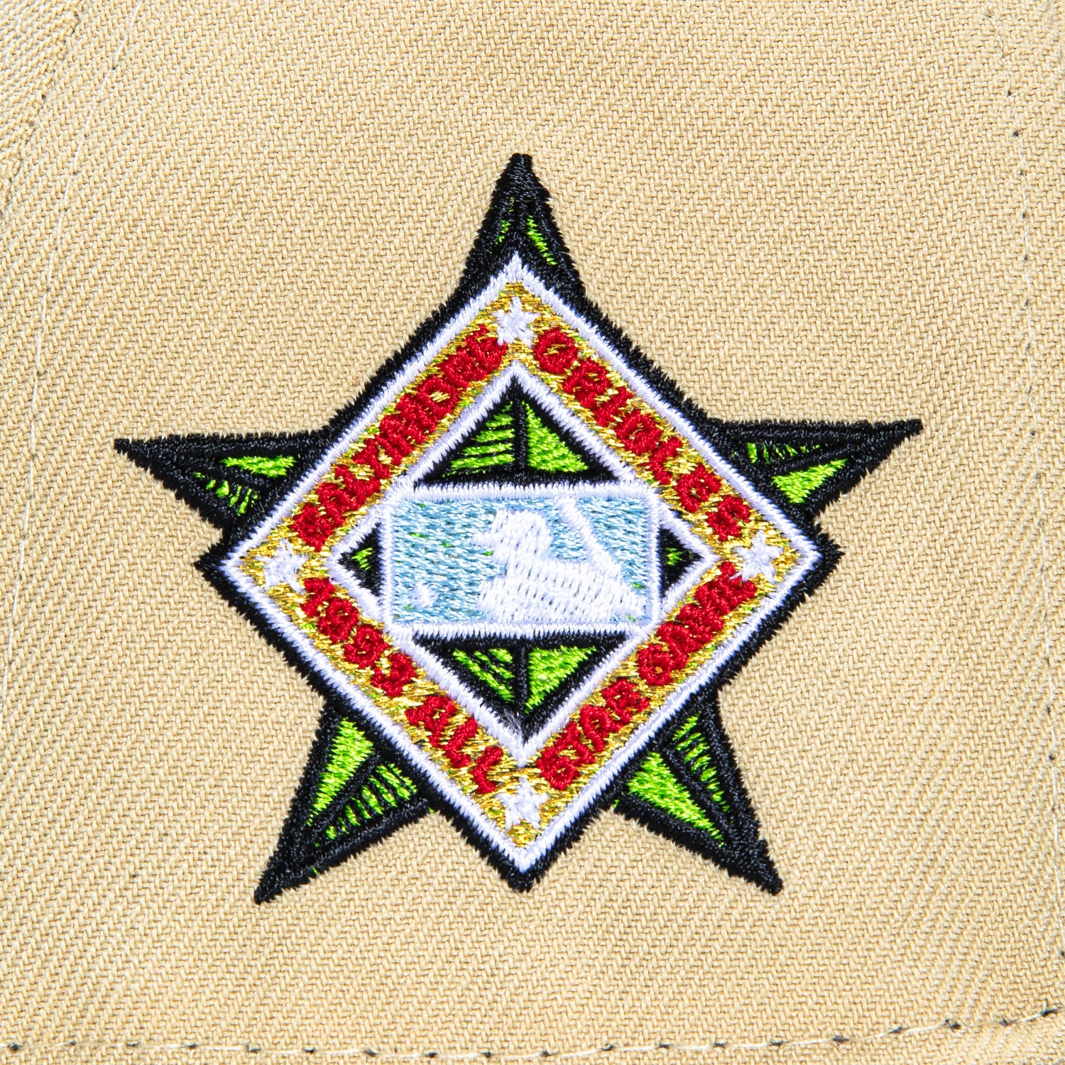 New Era 59Fifty Baltimore Orioles 1993 All Star Game Patch Alternate Baseball Cap - Tan, Brown, Red - Vintage MLB Hat for Sports Fans & Collectors