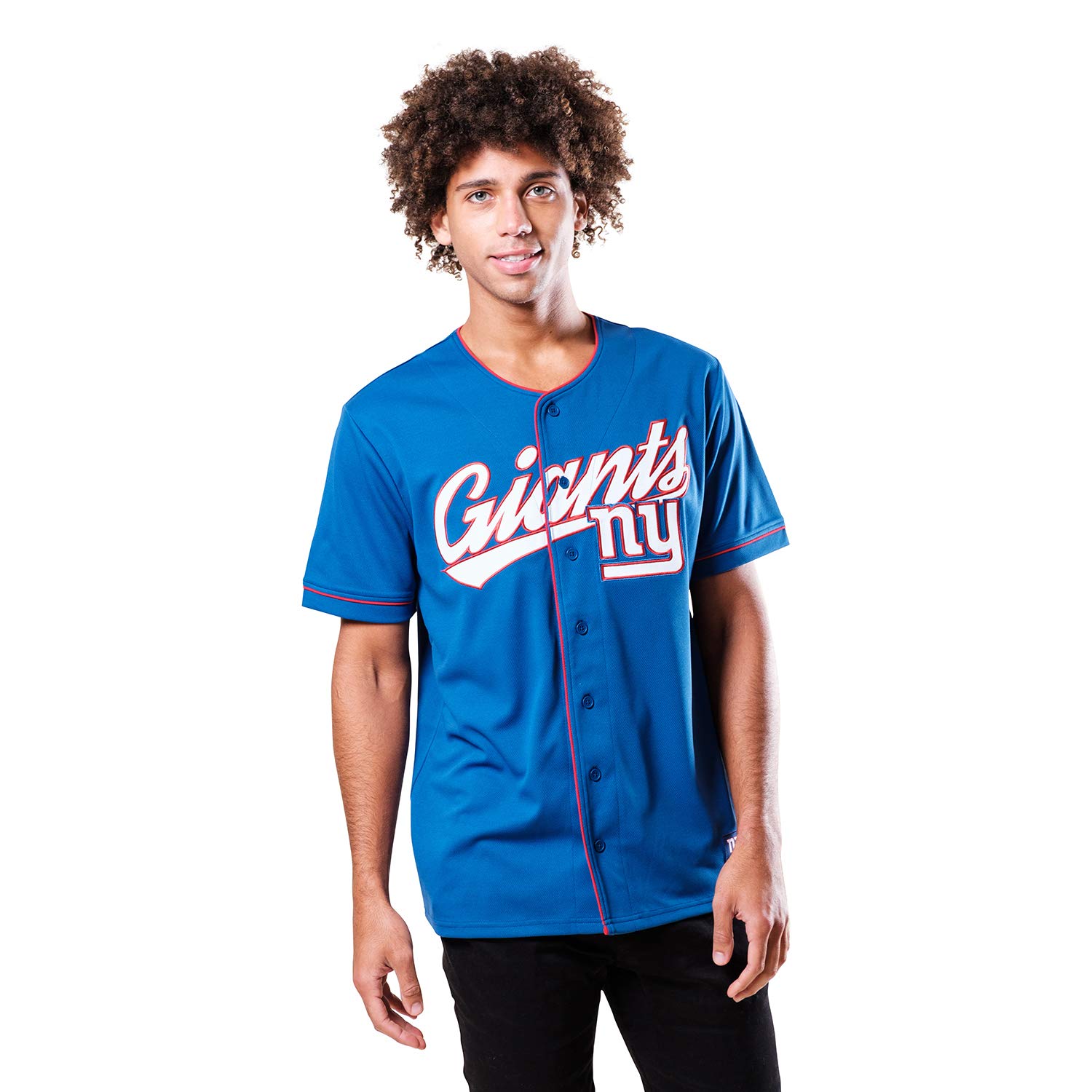 NFL Men's Game Day Button Down Baseball Mesh Jersey Shirt - Breathable & Stylish for Football Games, Tailgating & Fan Events