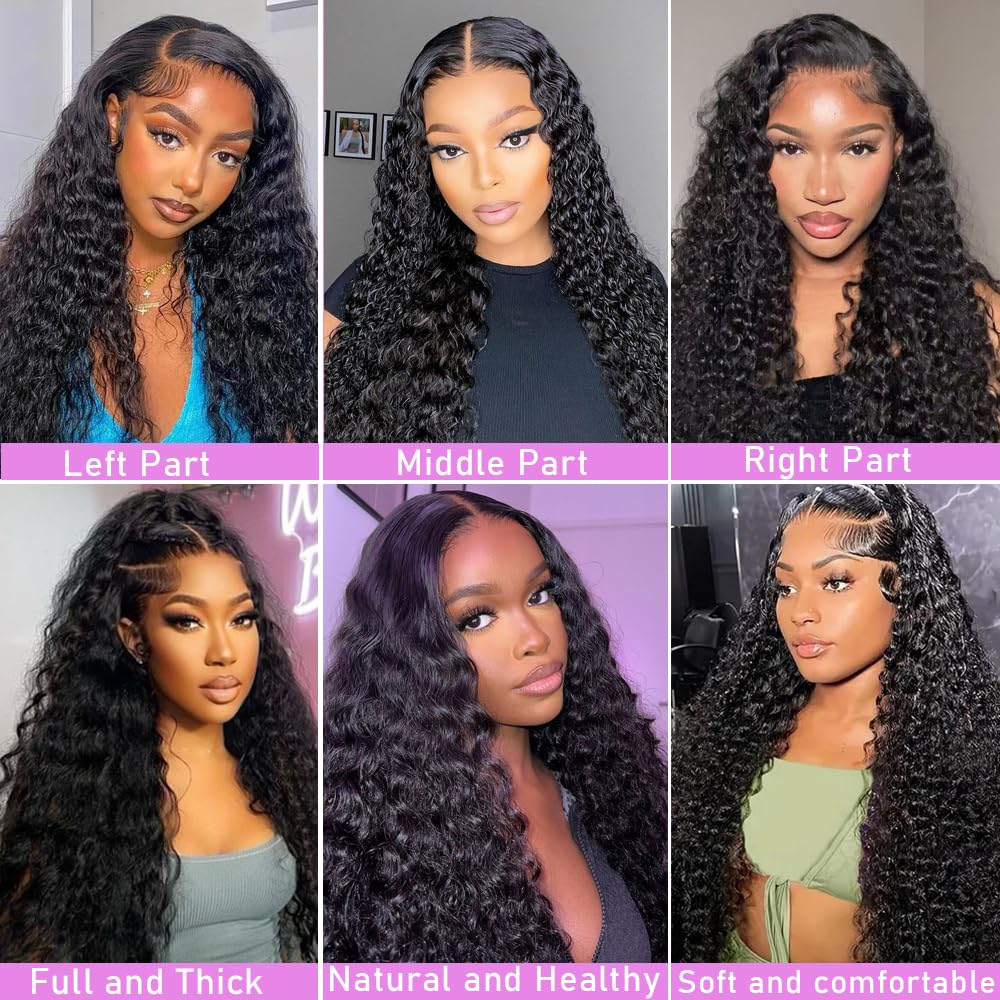 soHygge 30 Inch Deep Wave Lace Front Wigs Human Hair 13x6 HD Lace - Pre Plucked Deep Curly Human Hair Wig with 200% Density - Glueless Frontal Wigs for Women - Perfect for Daily Wear, Cosplay & Special Occasions