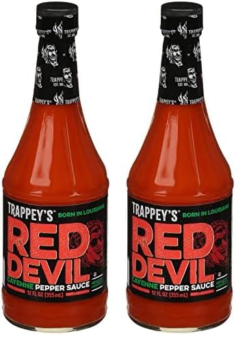 Trappey's Red Devil Hot Sauce - 12 Ounce (Pack of 2) | Louisiana Style Cayenne Pepper Sauce for Wings, Tacos & BBQ | Spicy Condiment for Cooking & Grilling