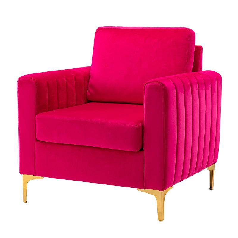 Luxury Didyme Velvet Club Armchair - Modern Accent Chair for Living Room, Bedroom & Office - Plush Upholstered Lounge Chair with Sturdy Wooden Legs - Perfect for Reading Nook, Home Theater & Cozy Spaces