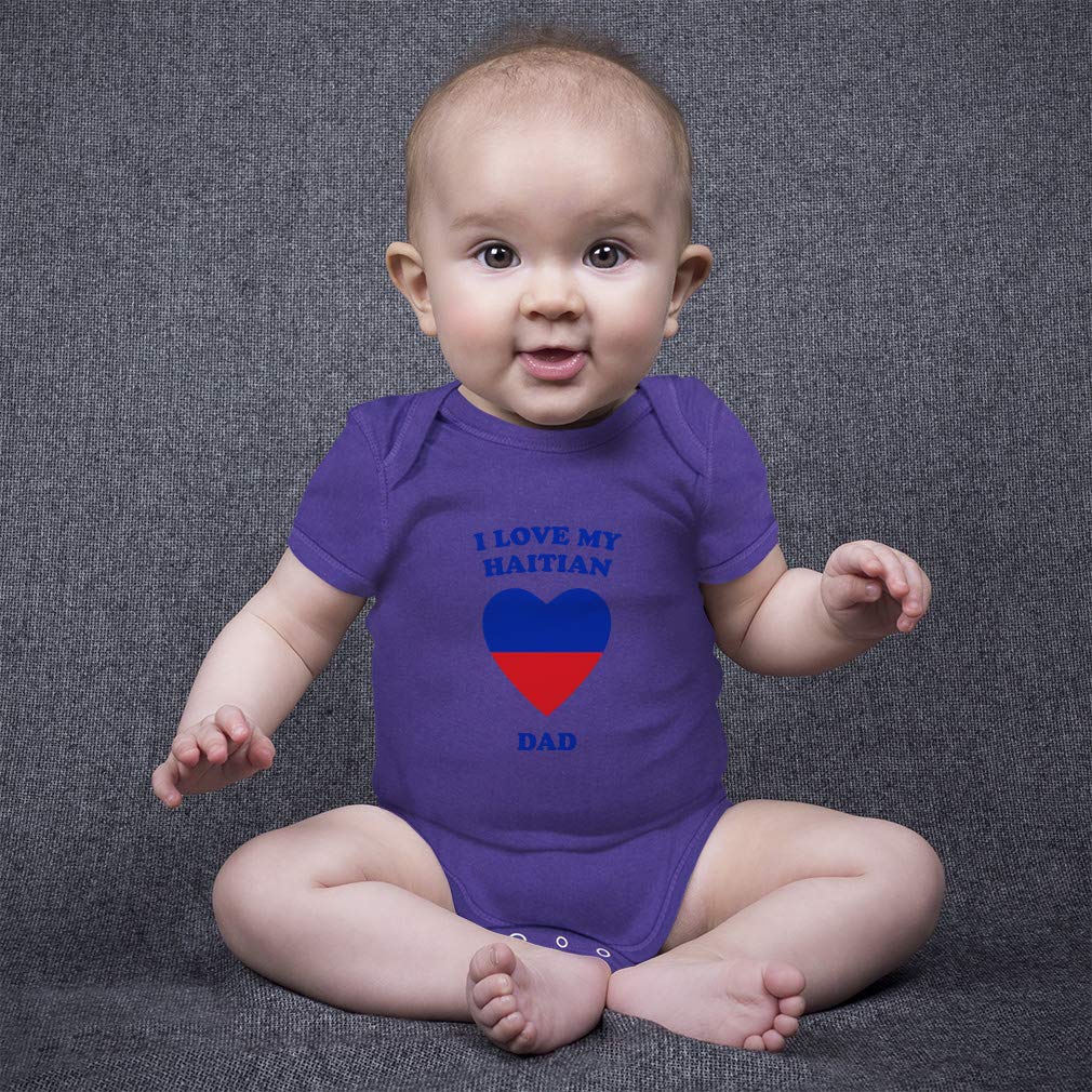 Funny I Love My Haitian Dad Baby Bodysuit - Cotton for Boys & Girls